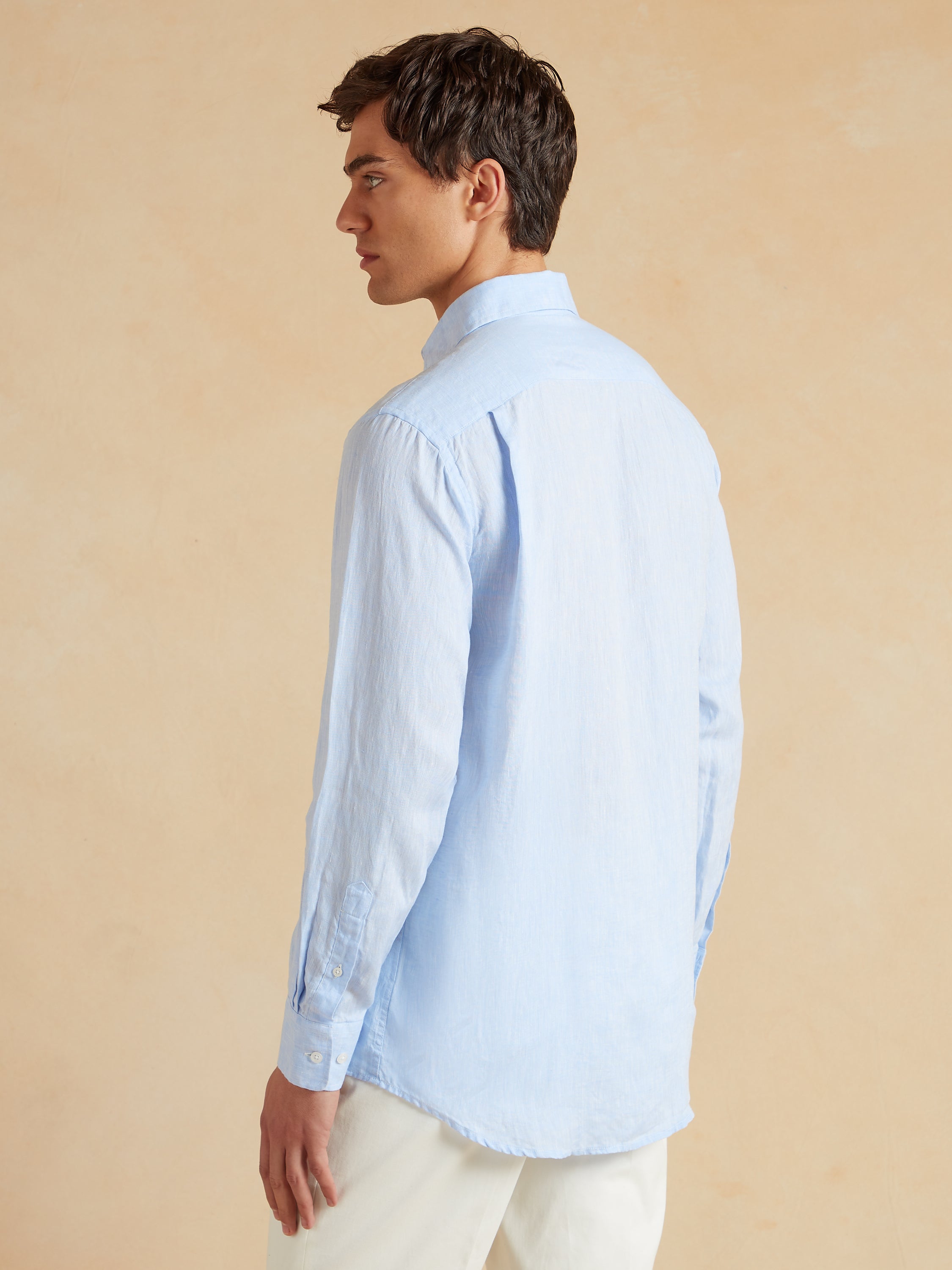 Amalfi Linen Shirt - Pale Blue