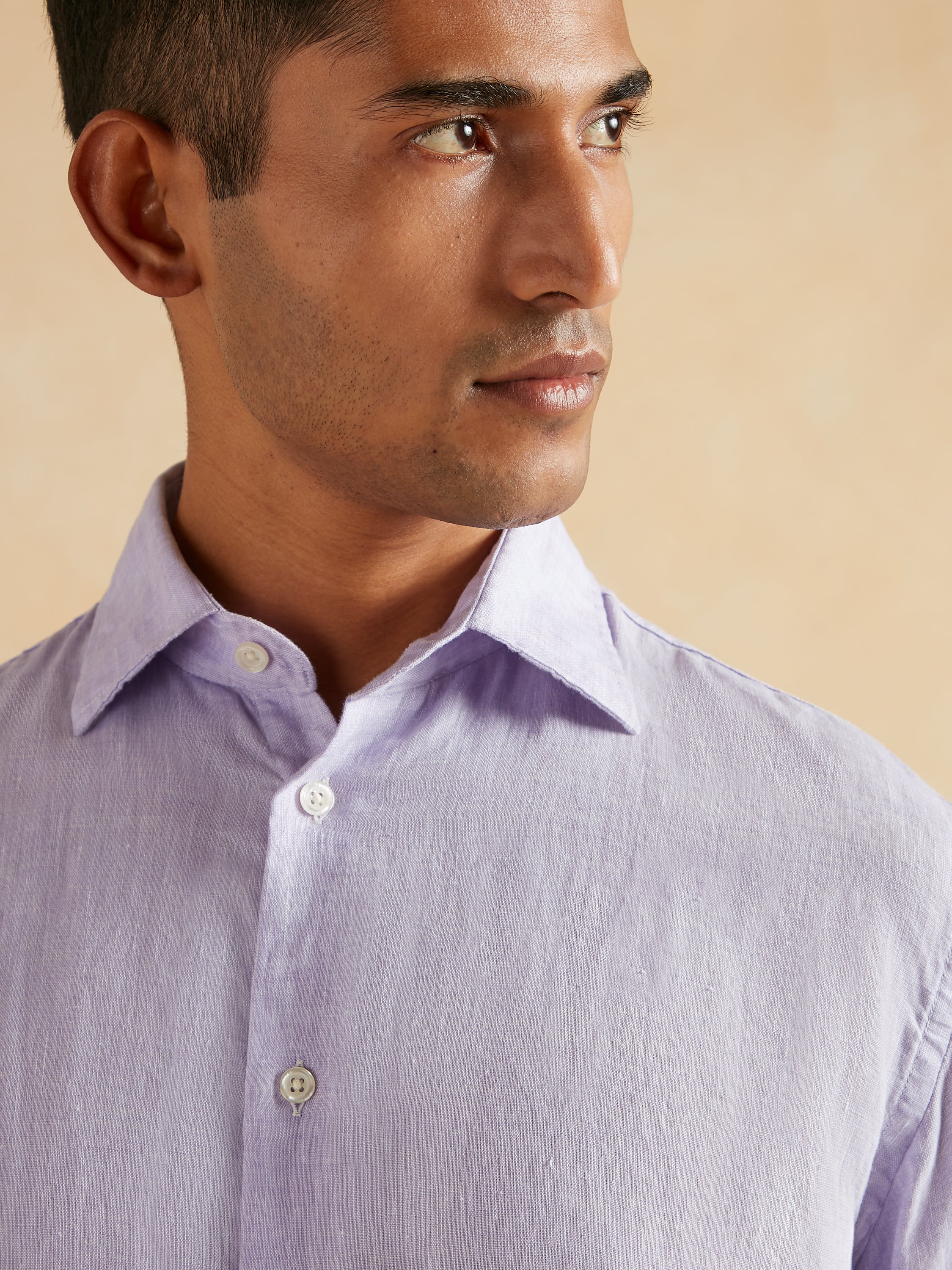 Amalfi Linen Shirt - Lilac