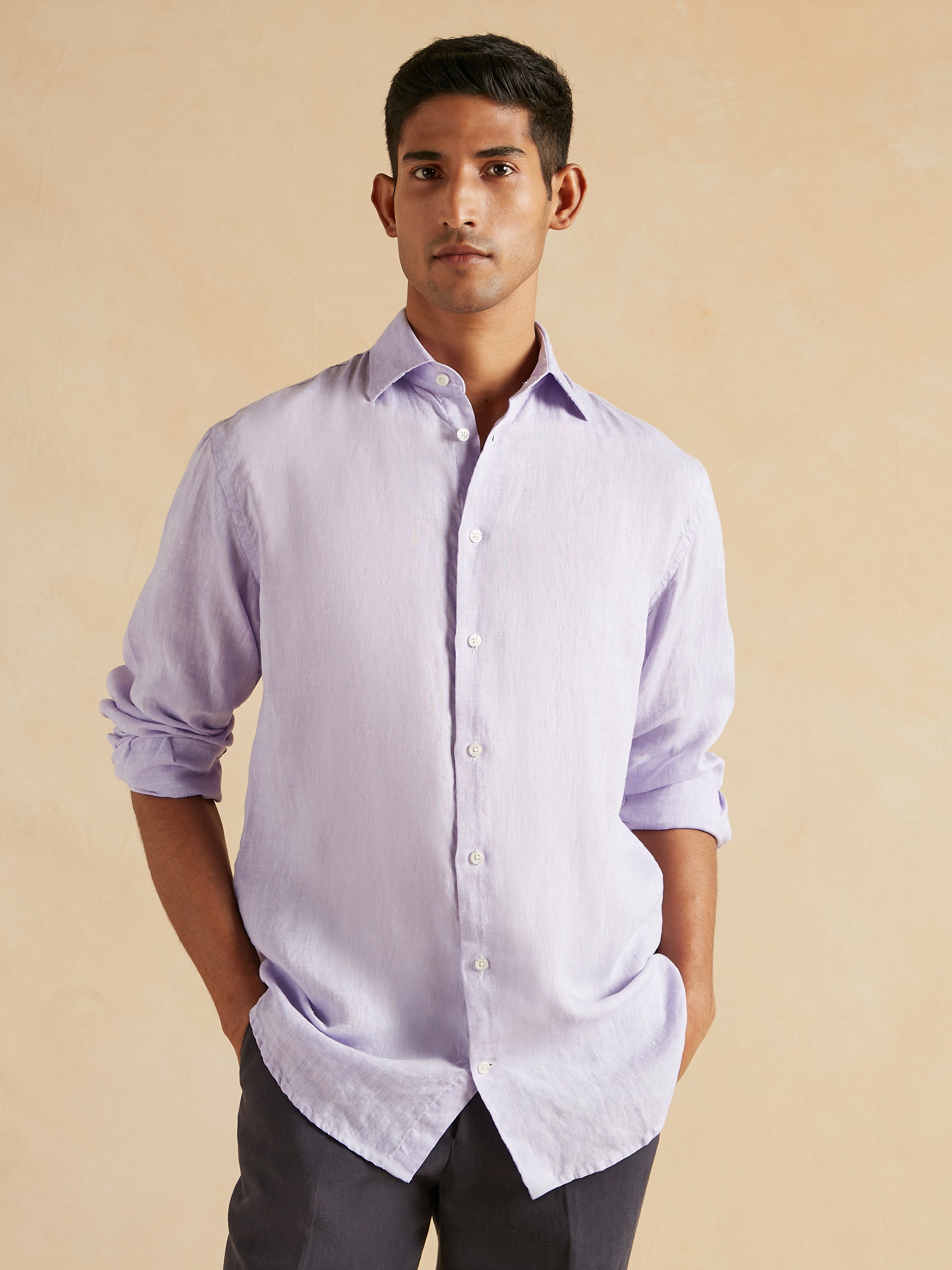 Amalfi Linen Shirt - Lilac