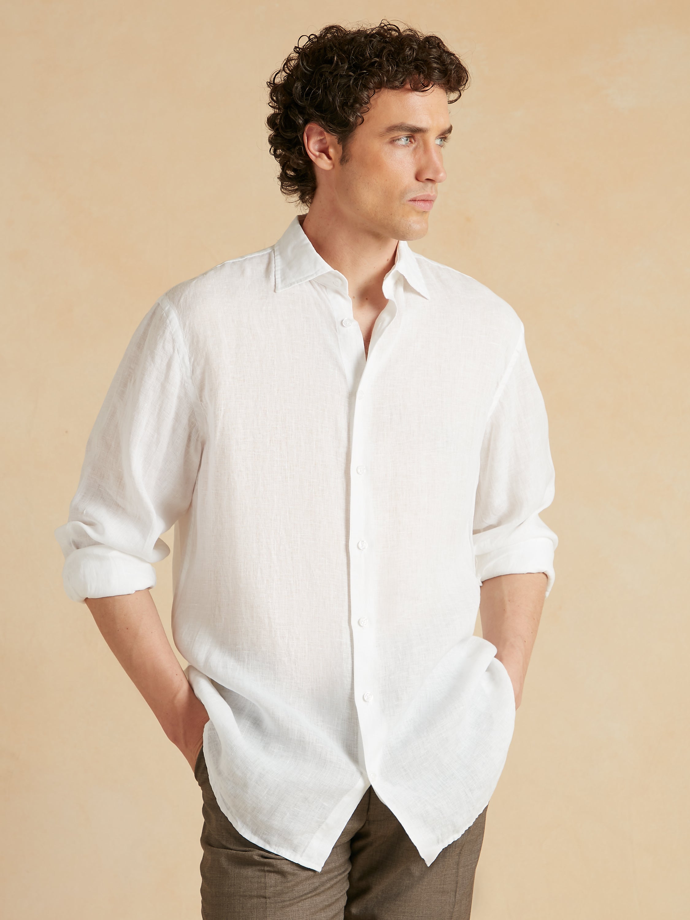 Amalfi Linen Shirt - White