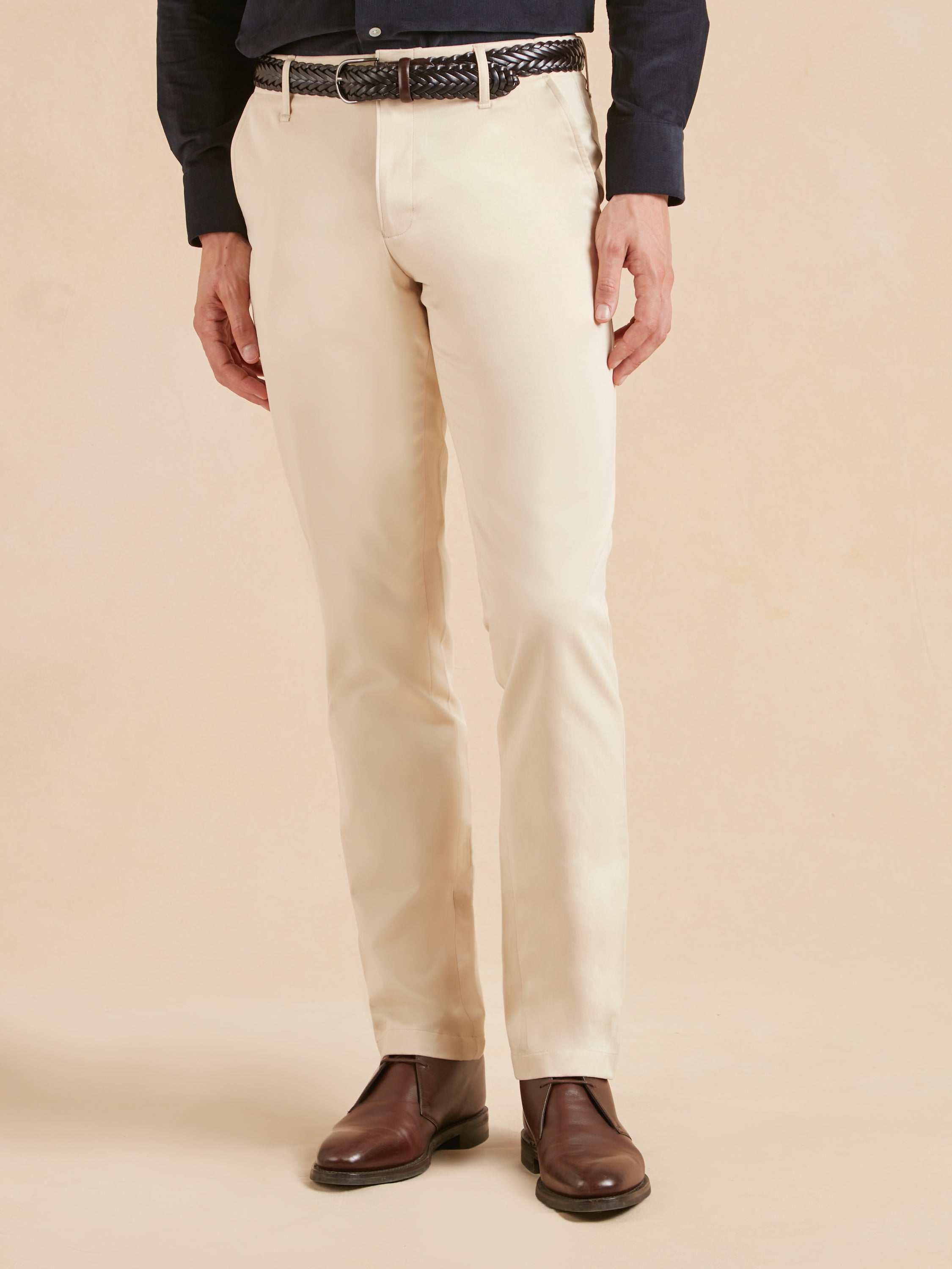 Brompton Chino - Cream | Men's Casual Trousers | Oliver Brown, London