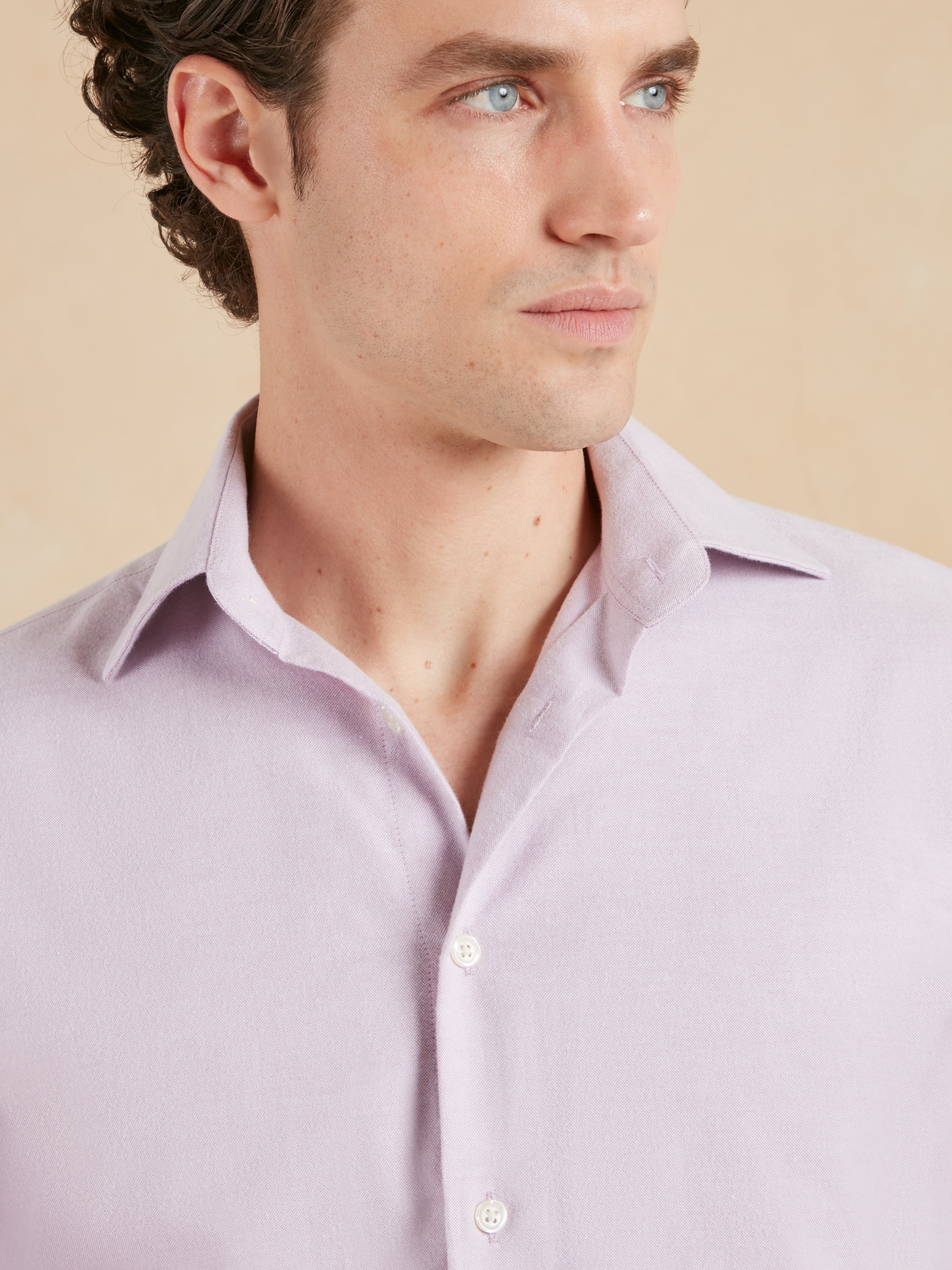 Amalfi Brushed Cotton Shirt - Lilac