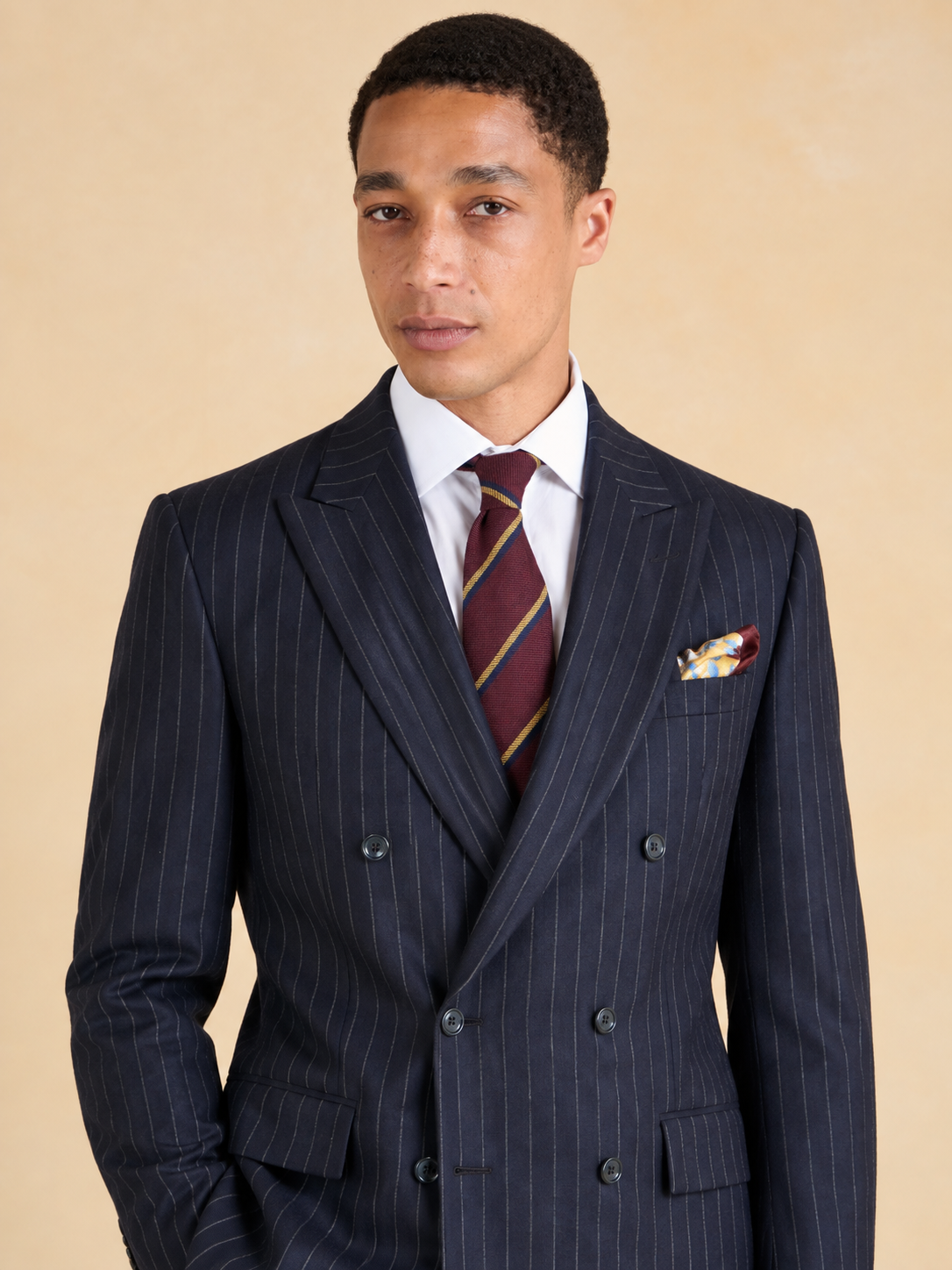 Cadogan Suit - Navy Chalk Stripe Wool