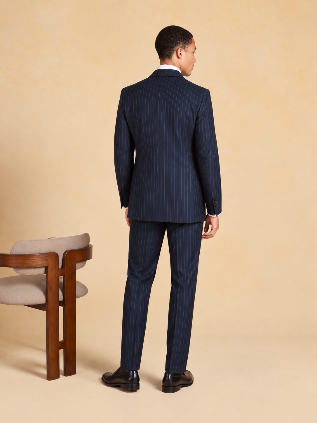Cadogan Suit - Navy Chalk Stripe Wool