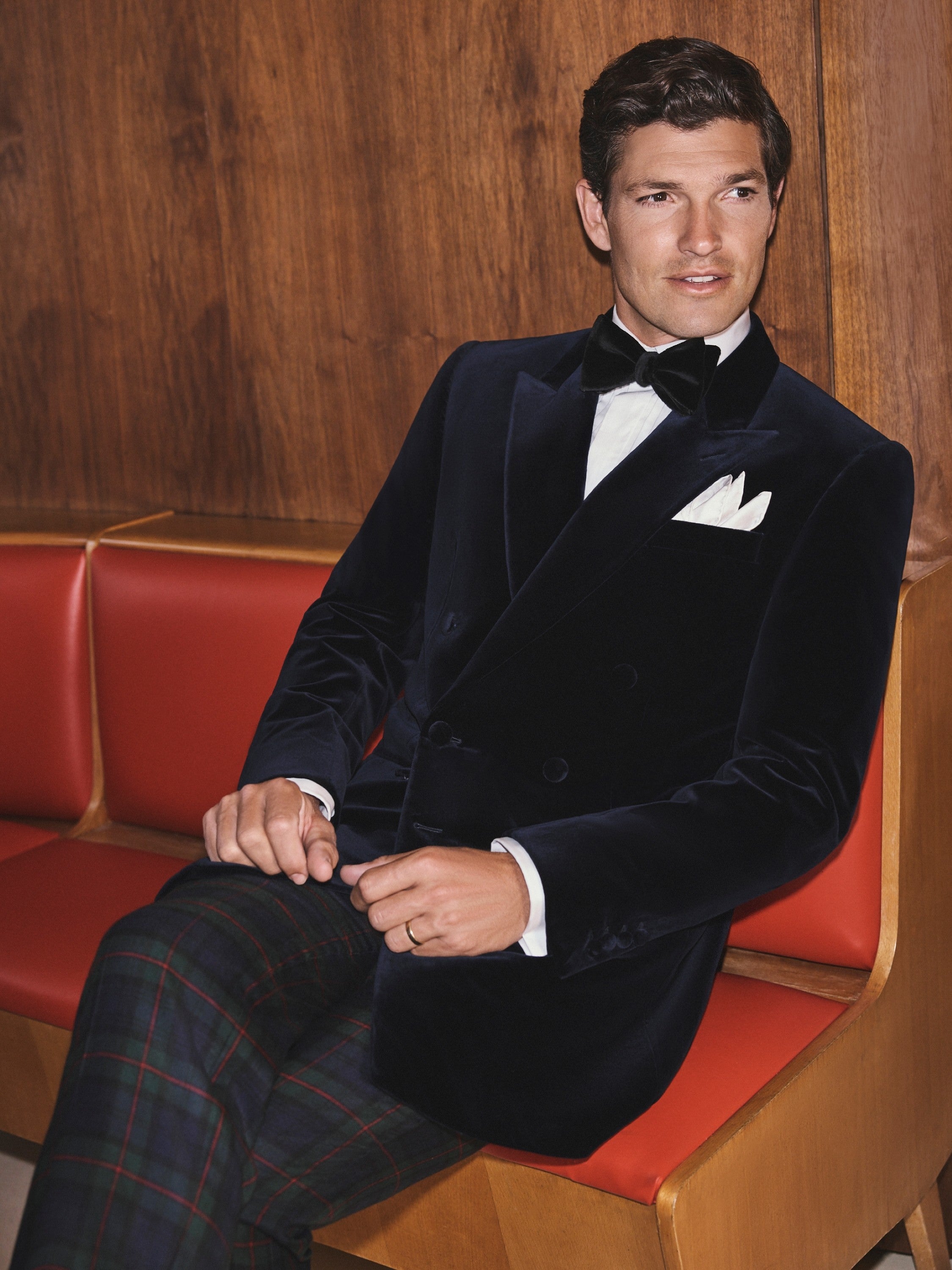 Cadogan Smoking Jacket - Navy Velvet