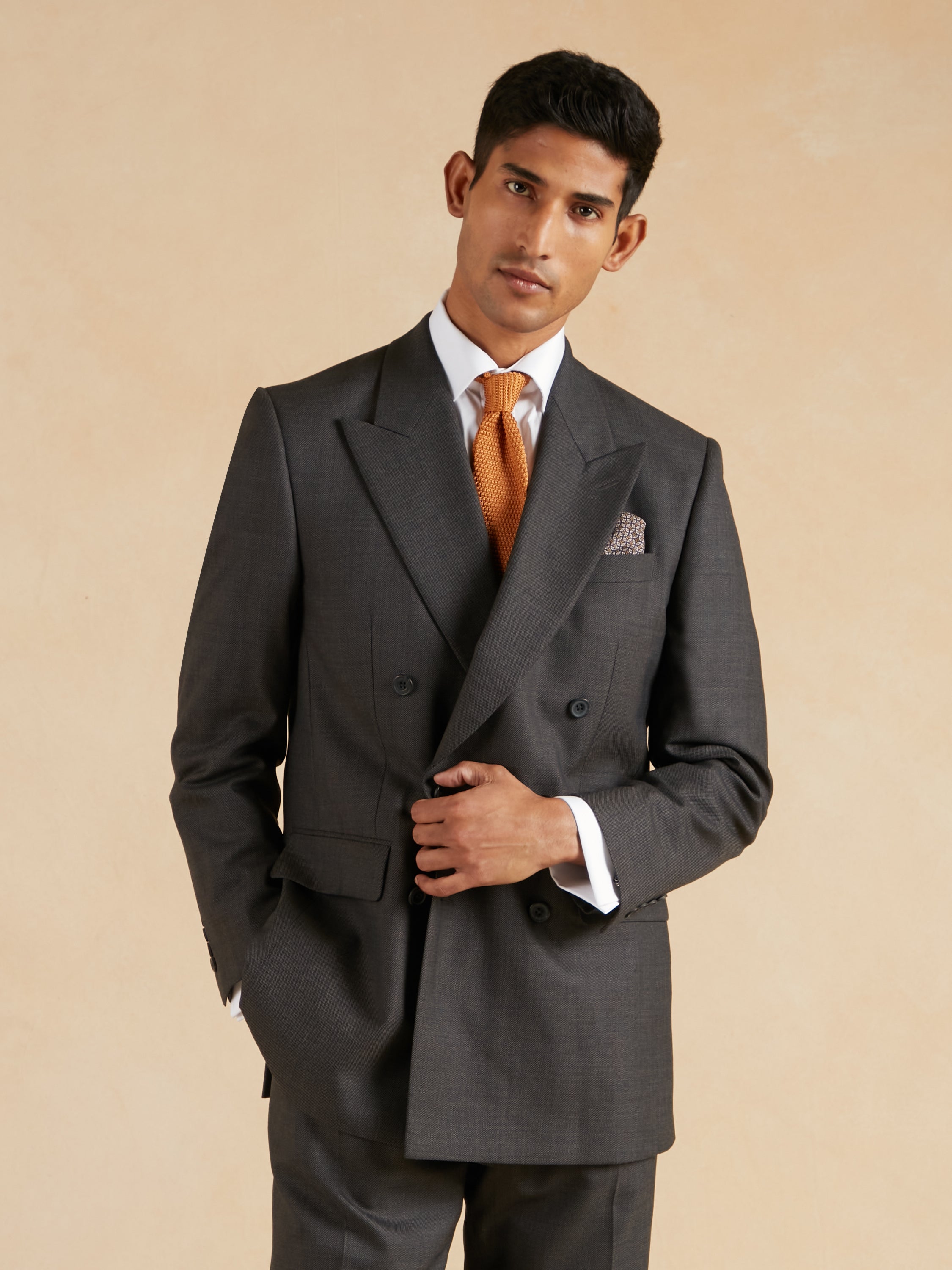 Cadogan Suit - Mid Grey Birdseye