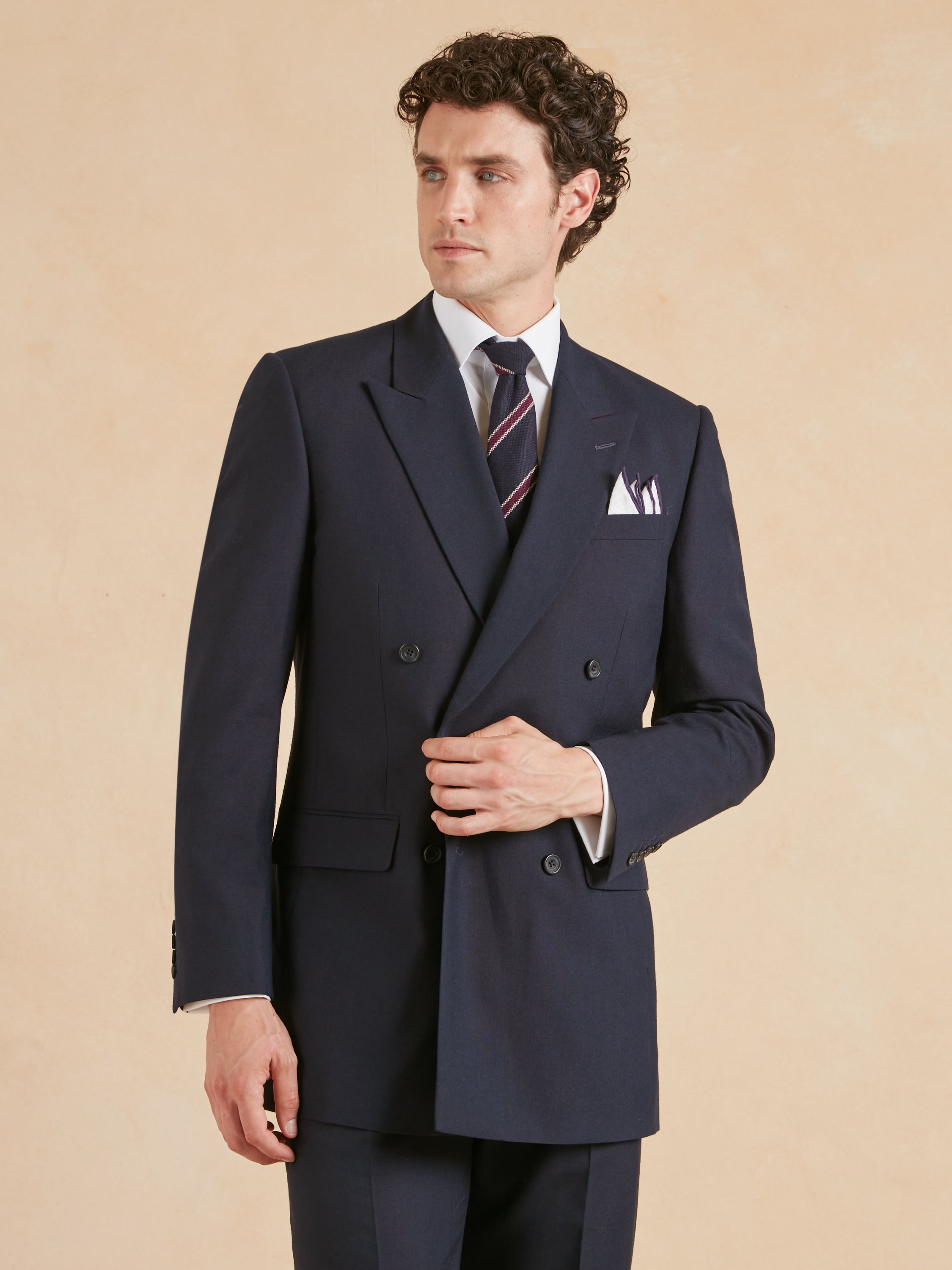 Cadogan Classic Fit Suit - Navy Plain Weave Wool