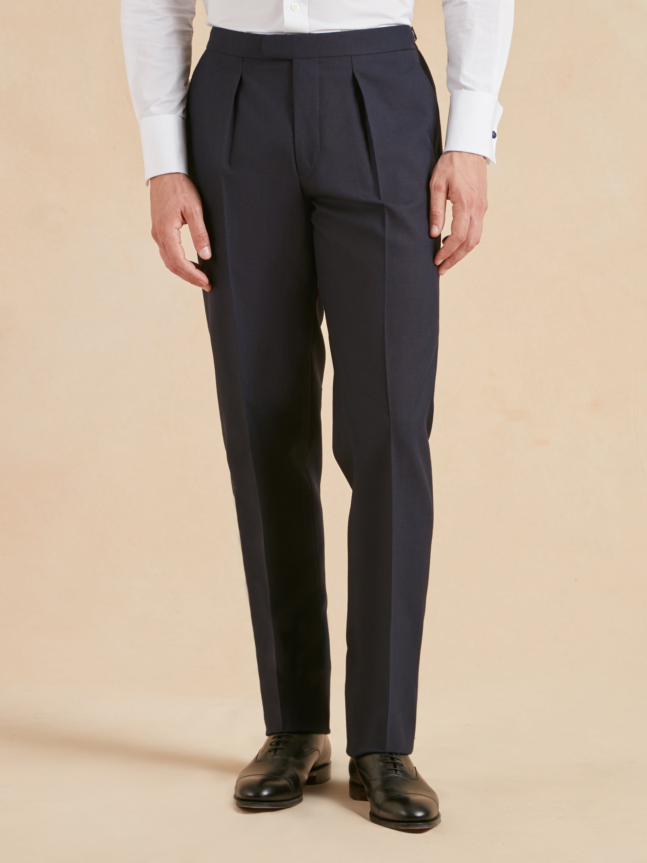 Cadogan Classic Fit Suit - Navy Plain Weave Wool | Men's Double
