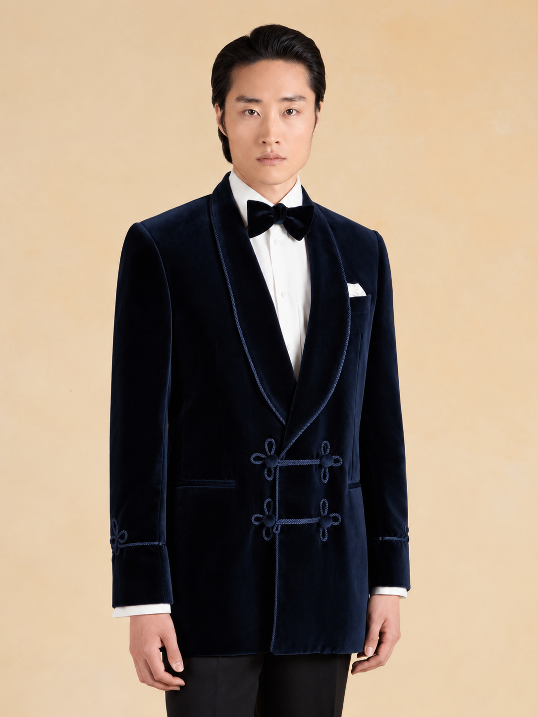 Caversham Smoking Jacket - Navy Velvet