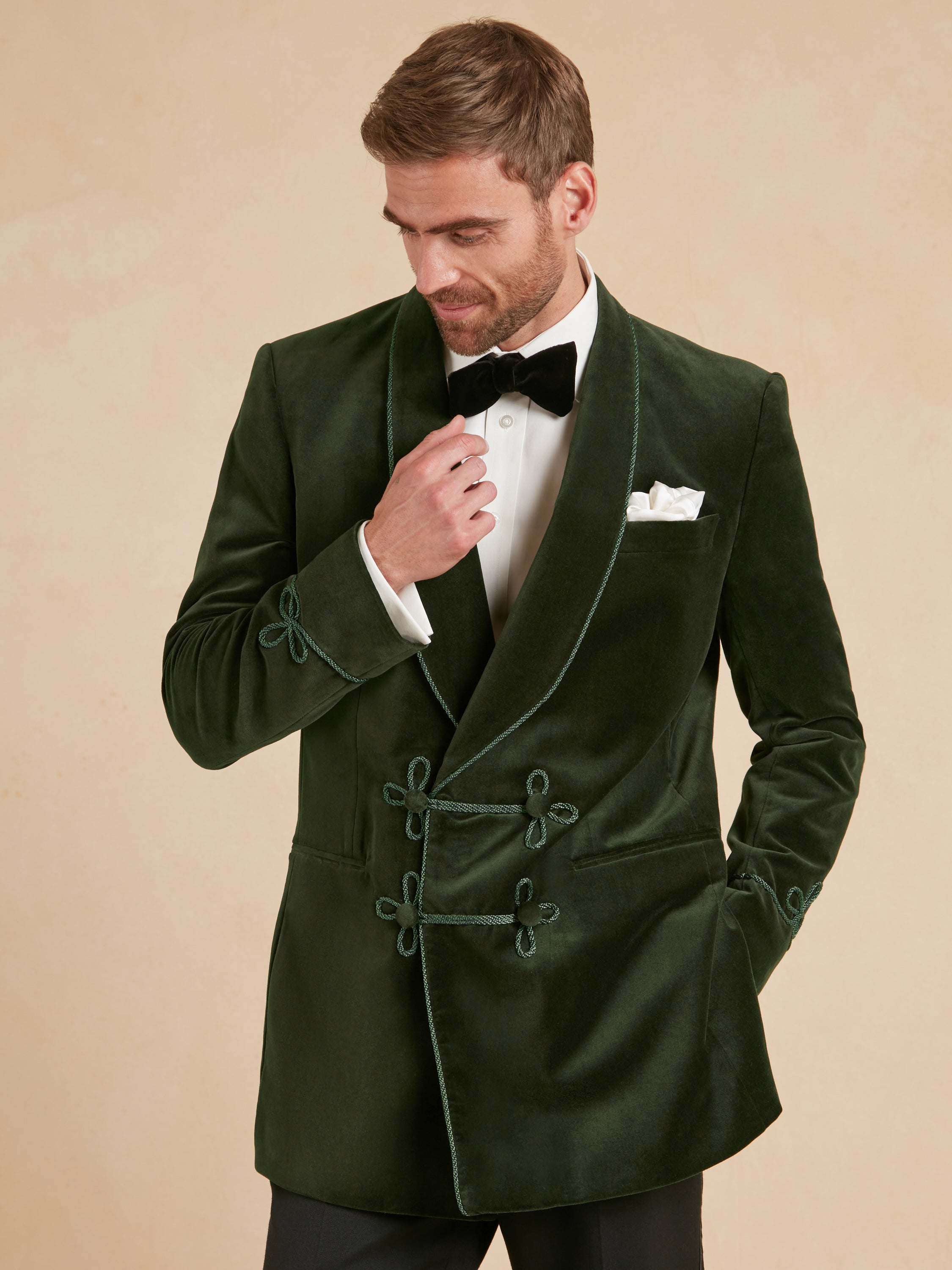 Caversham Smoking Jacket - Green Velvet