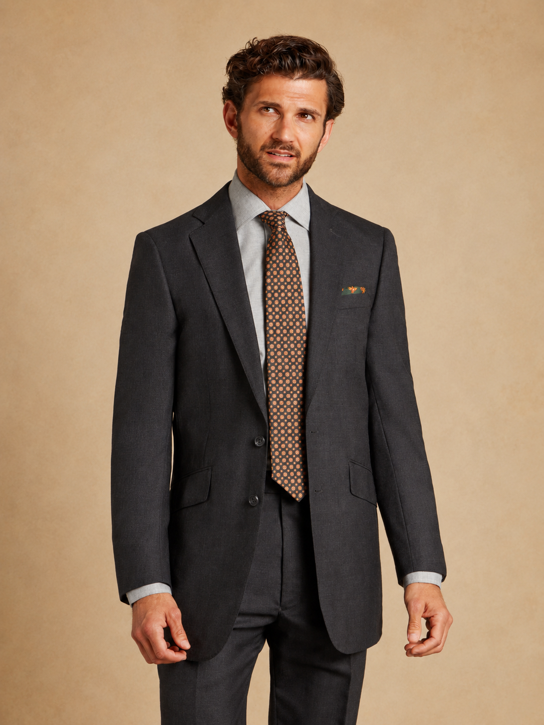 Eaton Classic Fit Suit - Grey Plain Weave Lightweight Wool