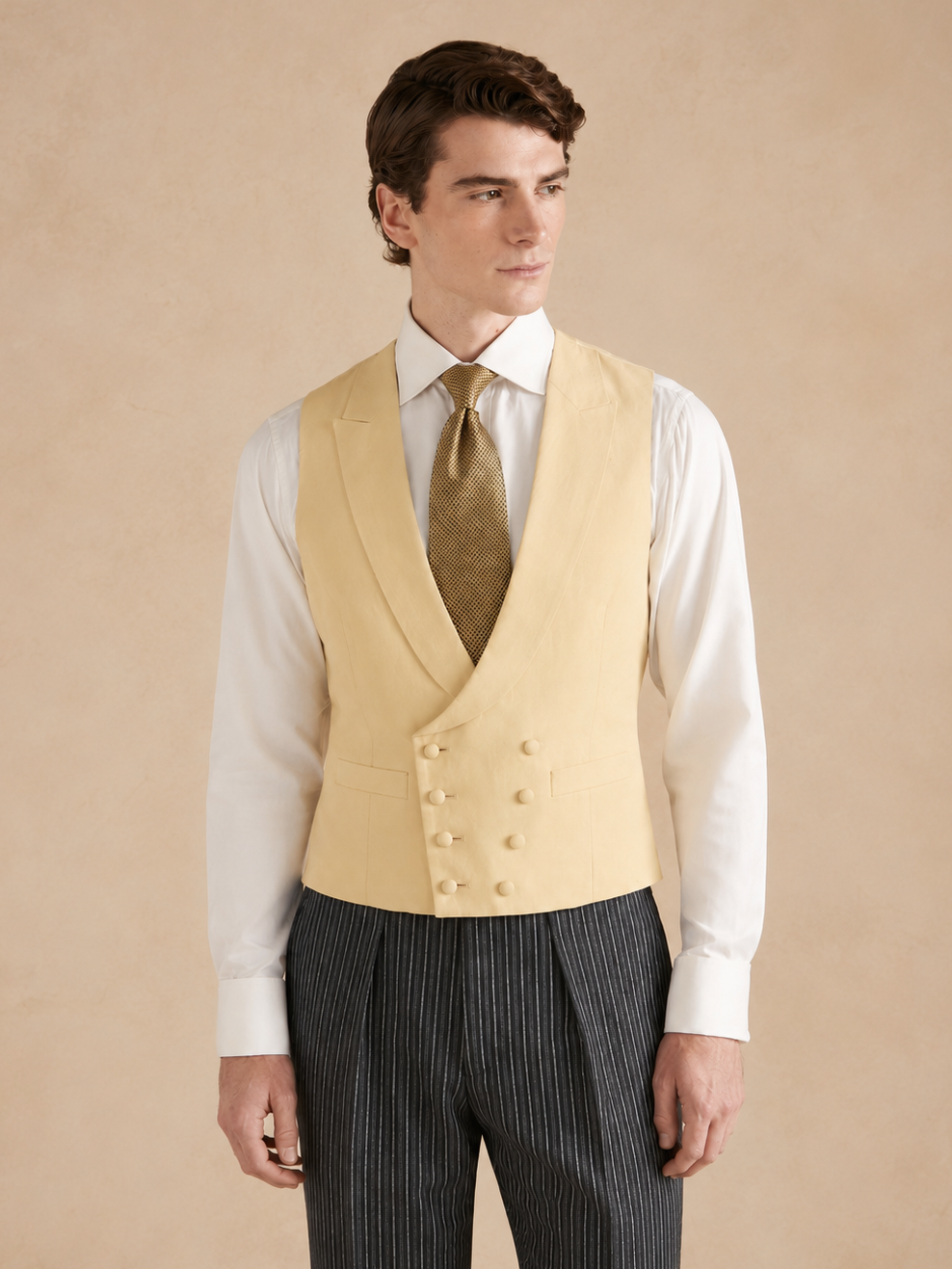 Double Breasted Linen Waistcoat