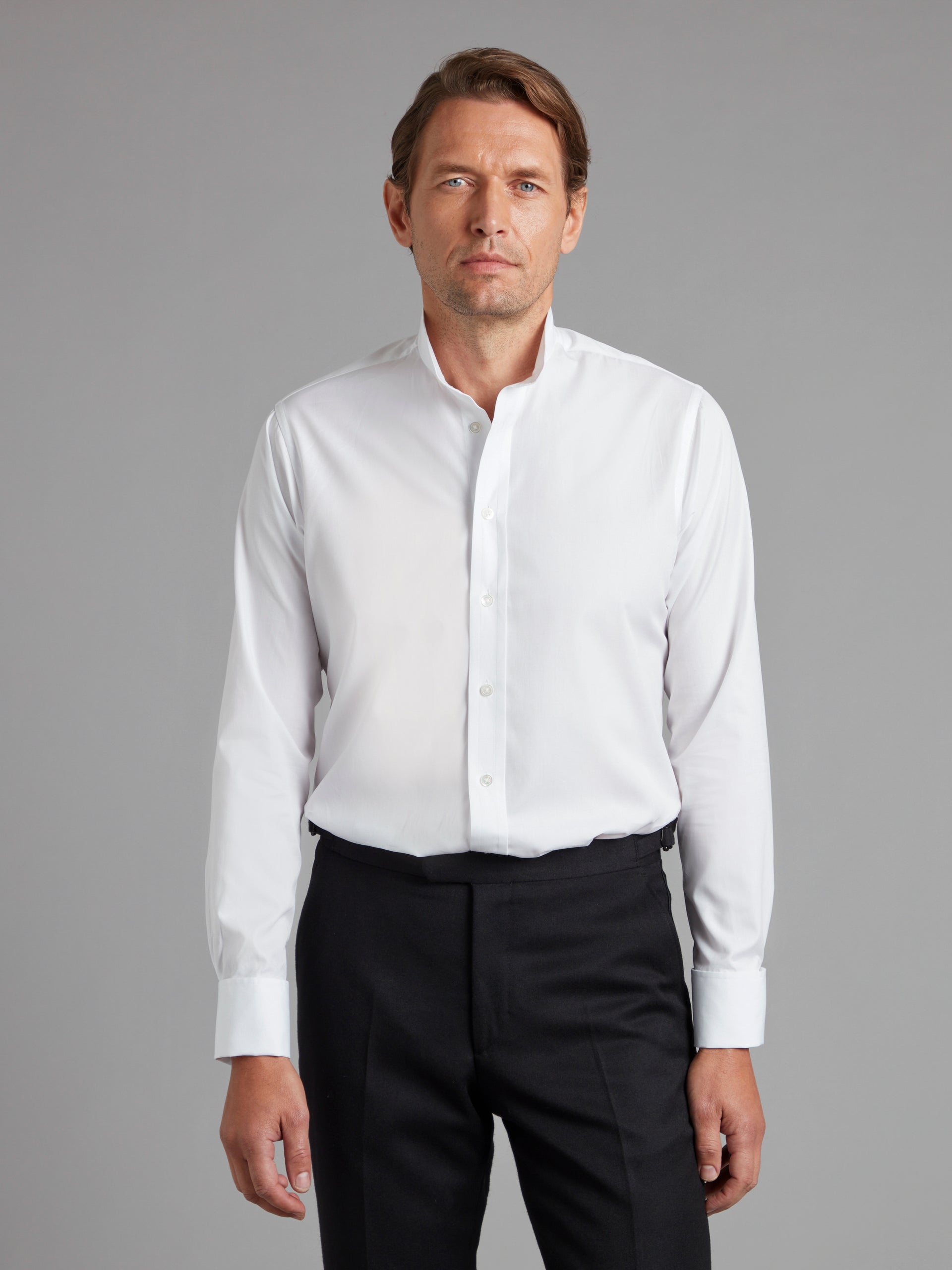 Mandarin Collar Cotton Shirt