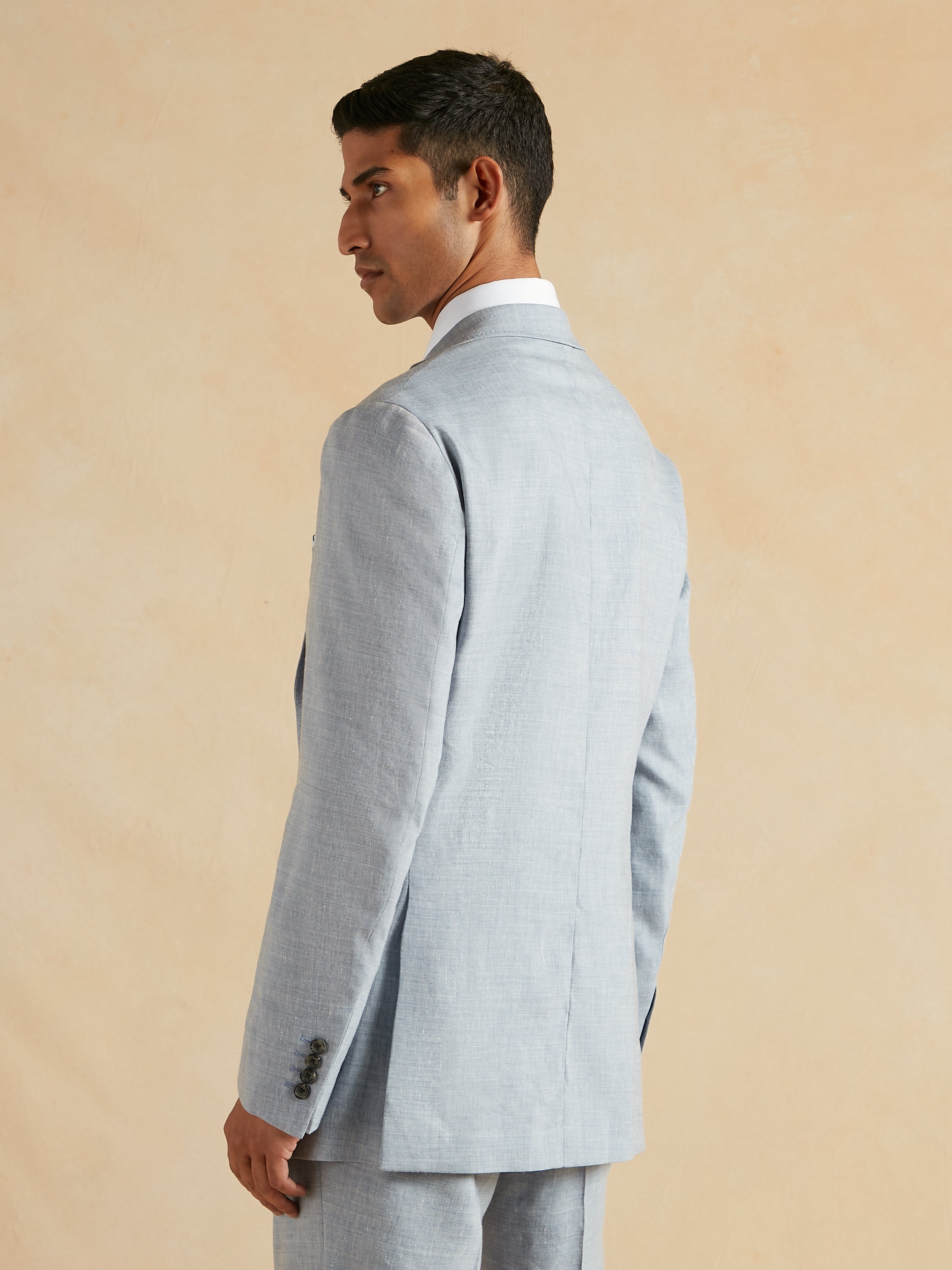 Deconstructed Jacket Linen and Wool - Light Blue