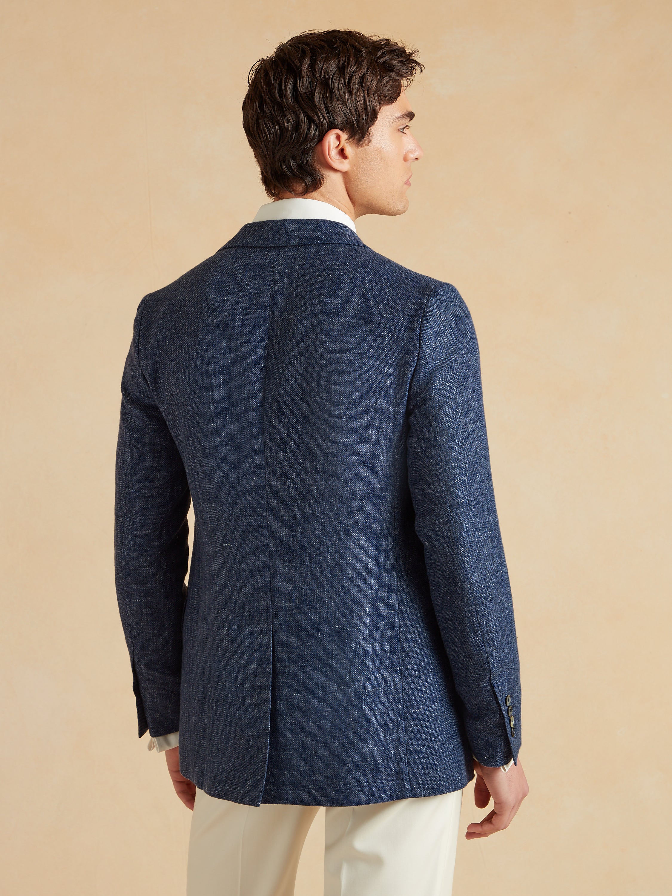 Deconstructed Jacket Linen and Wool - Indigo Blue