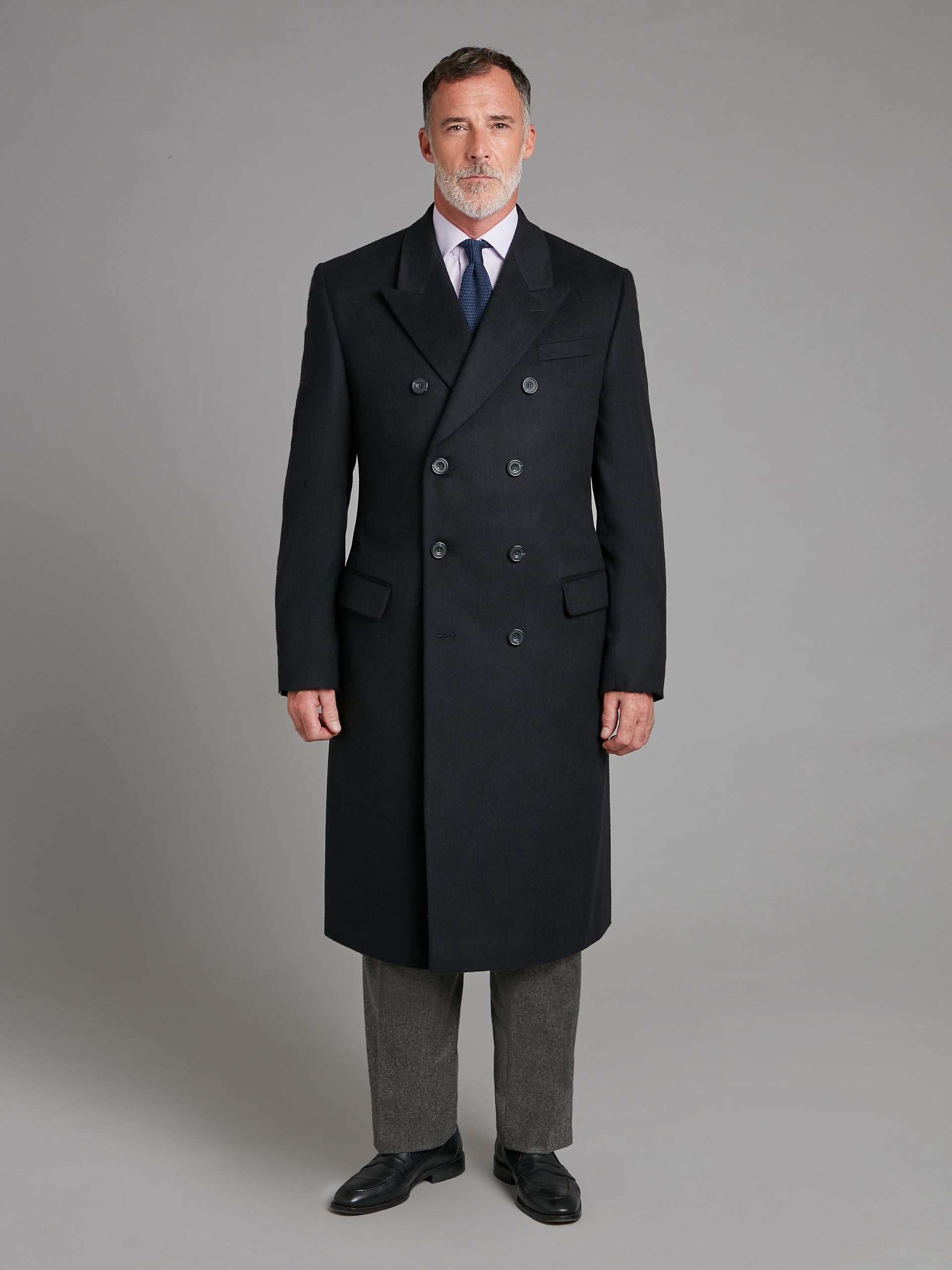 Long Coat Cashmere Trench Coat Men Double Breasted Overcoat