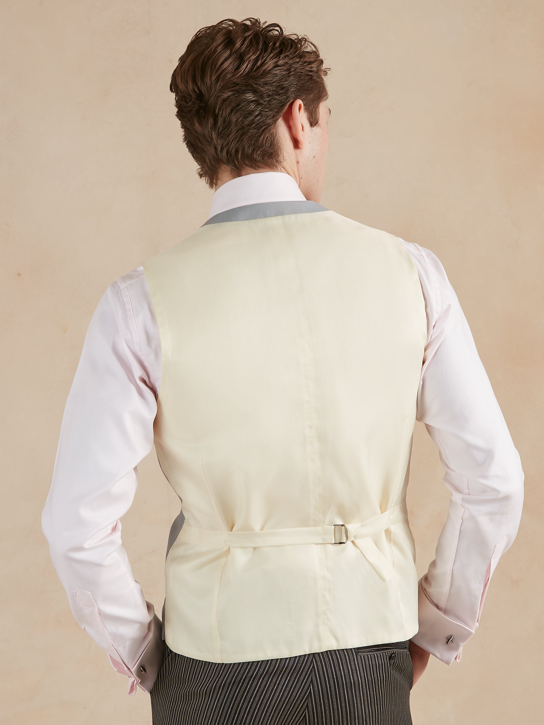 Double Breasted Waistcoat - Plain Grey Wool