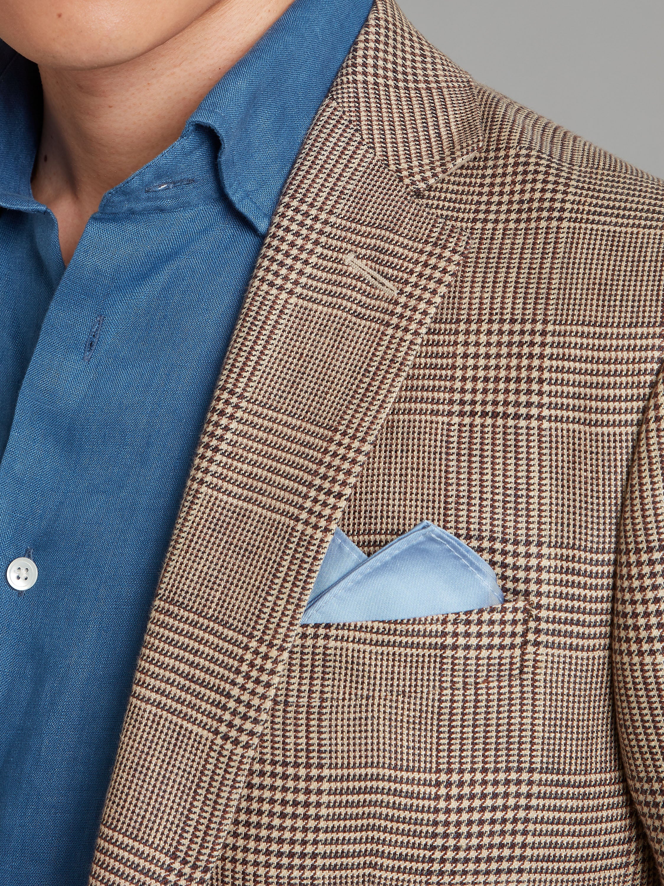 Eaton Jacket Prince of Wales Linen - Brown