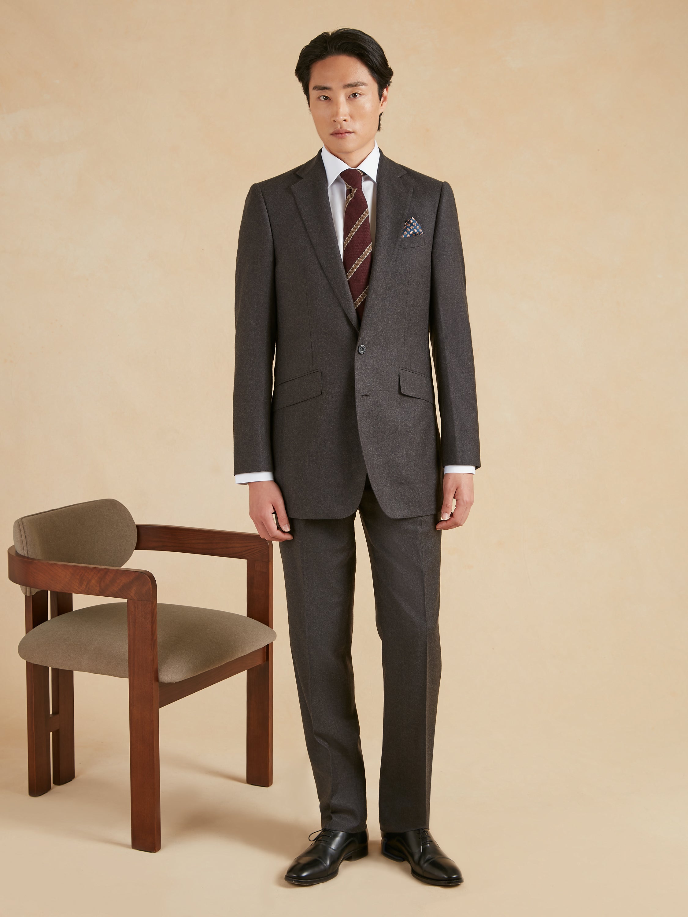 Eaton Classic Fit Suit - Grey Flannel Wool