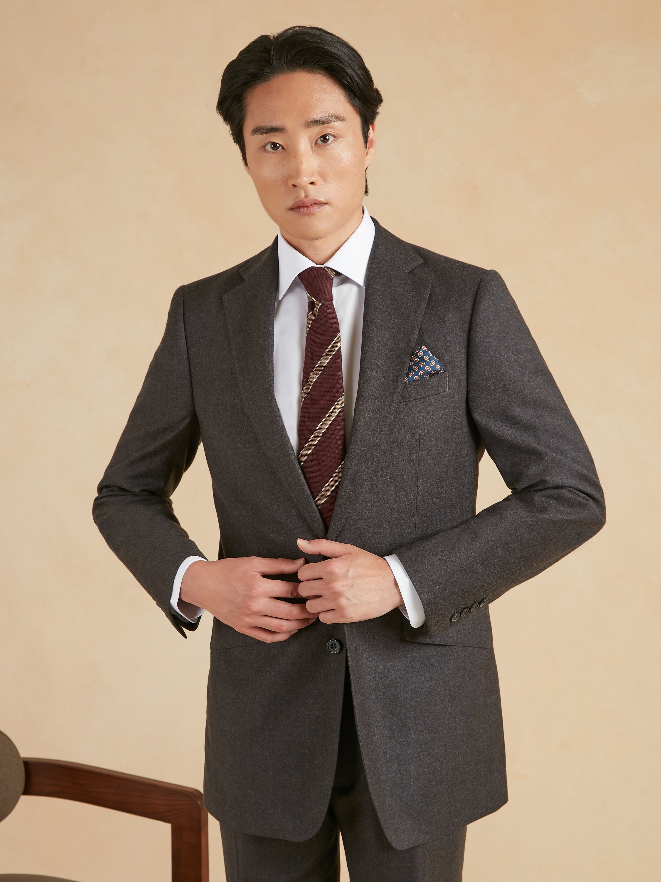 Eaton Classic Fit Suit - Grey Flannel Wool