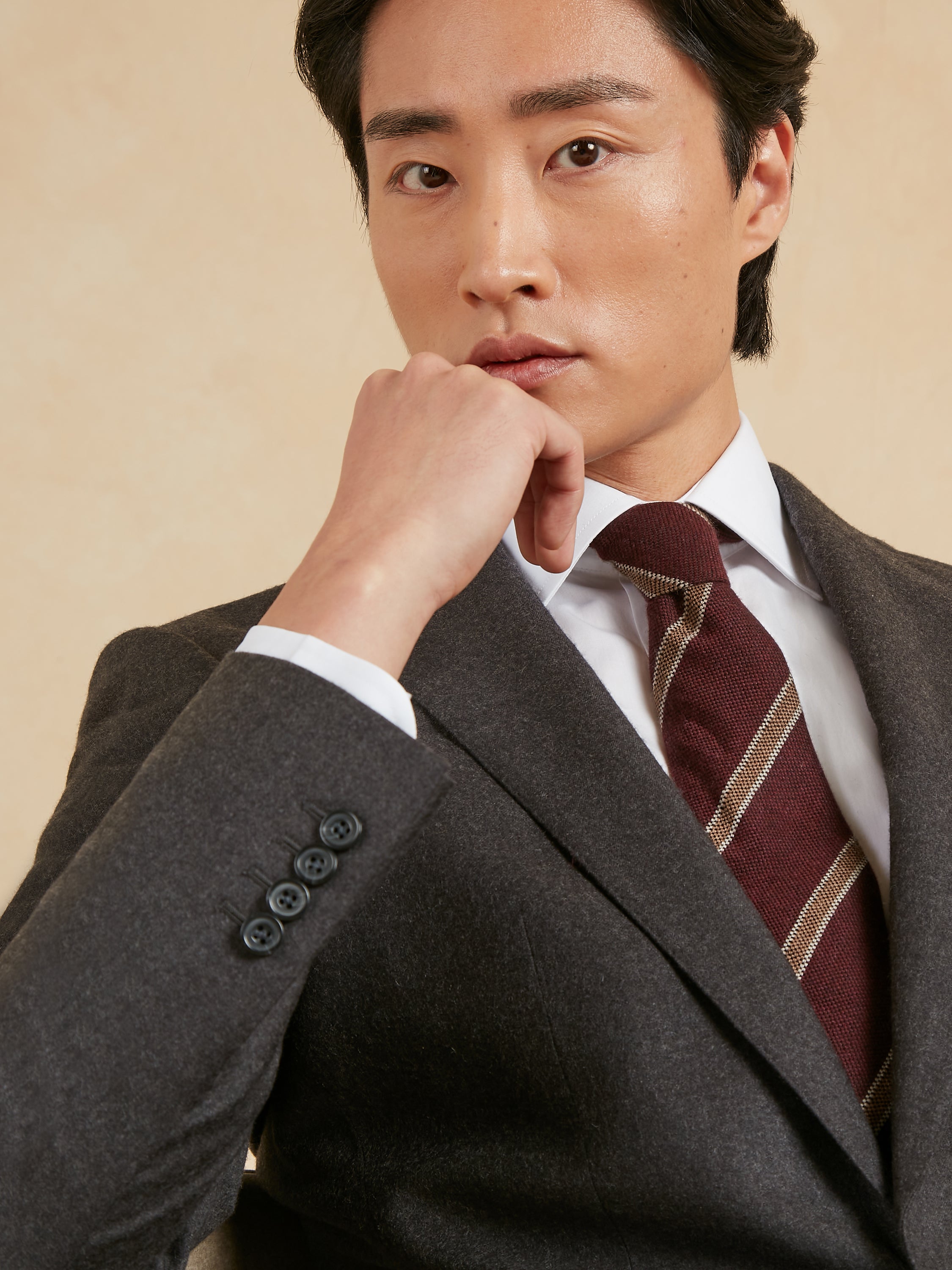 Eaton Classic Fit Suit - Grey Flannel Wool