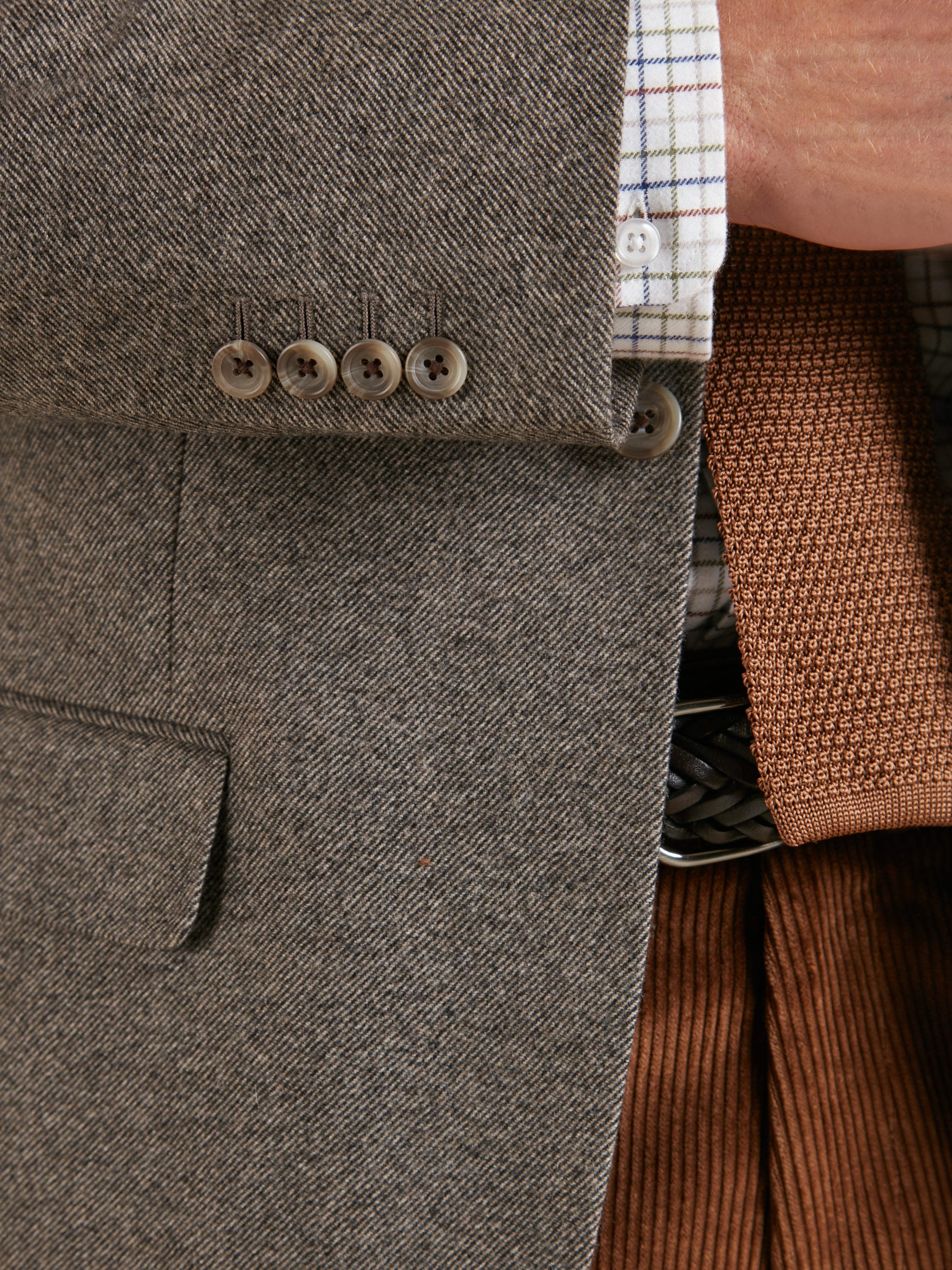 Single Breasted Escorial Wool Jacket - Brown
