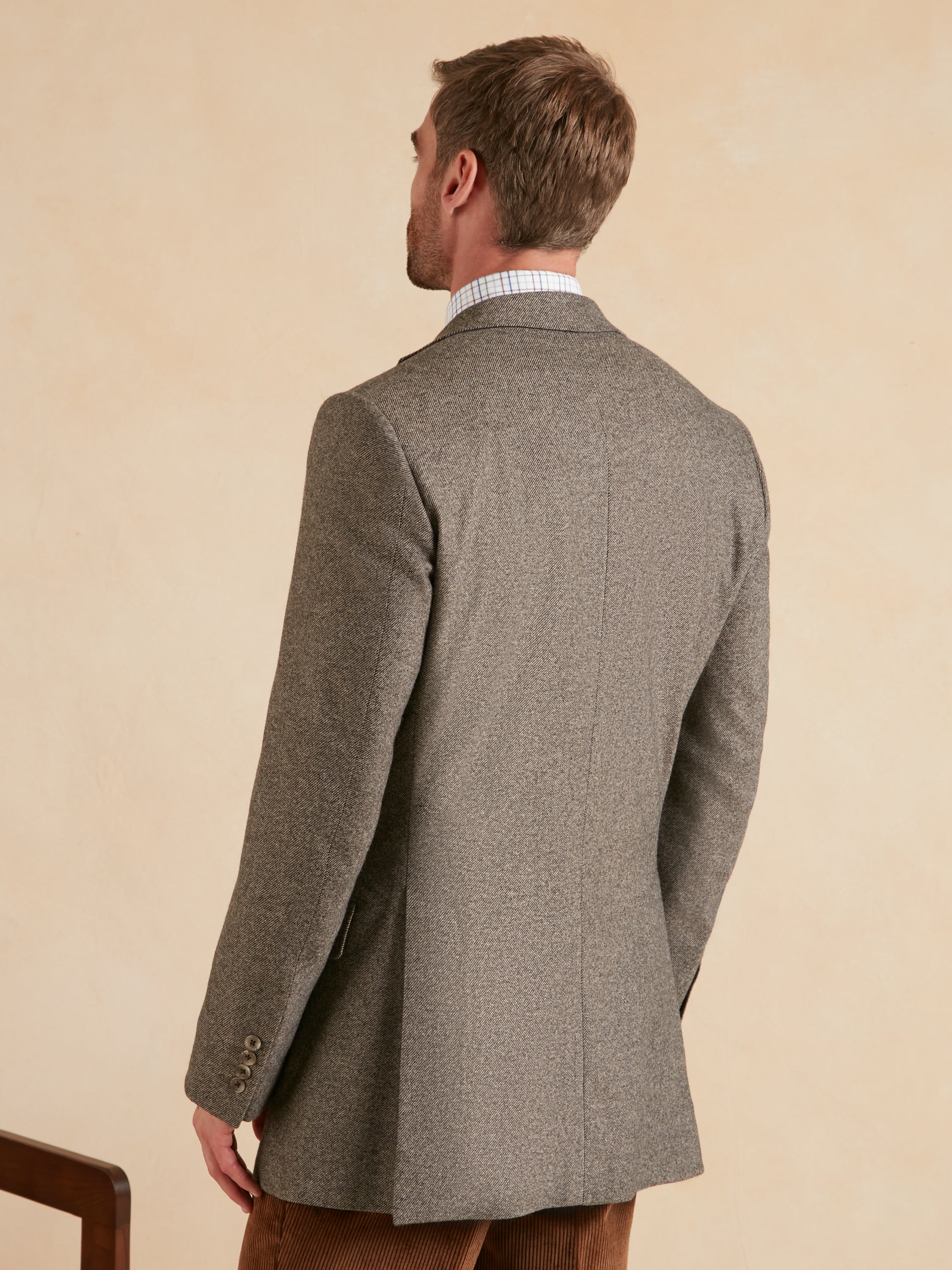 Single Breasted Escorial Wool Jacket - Brown
