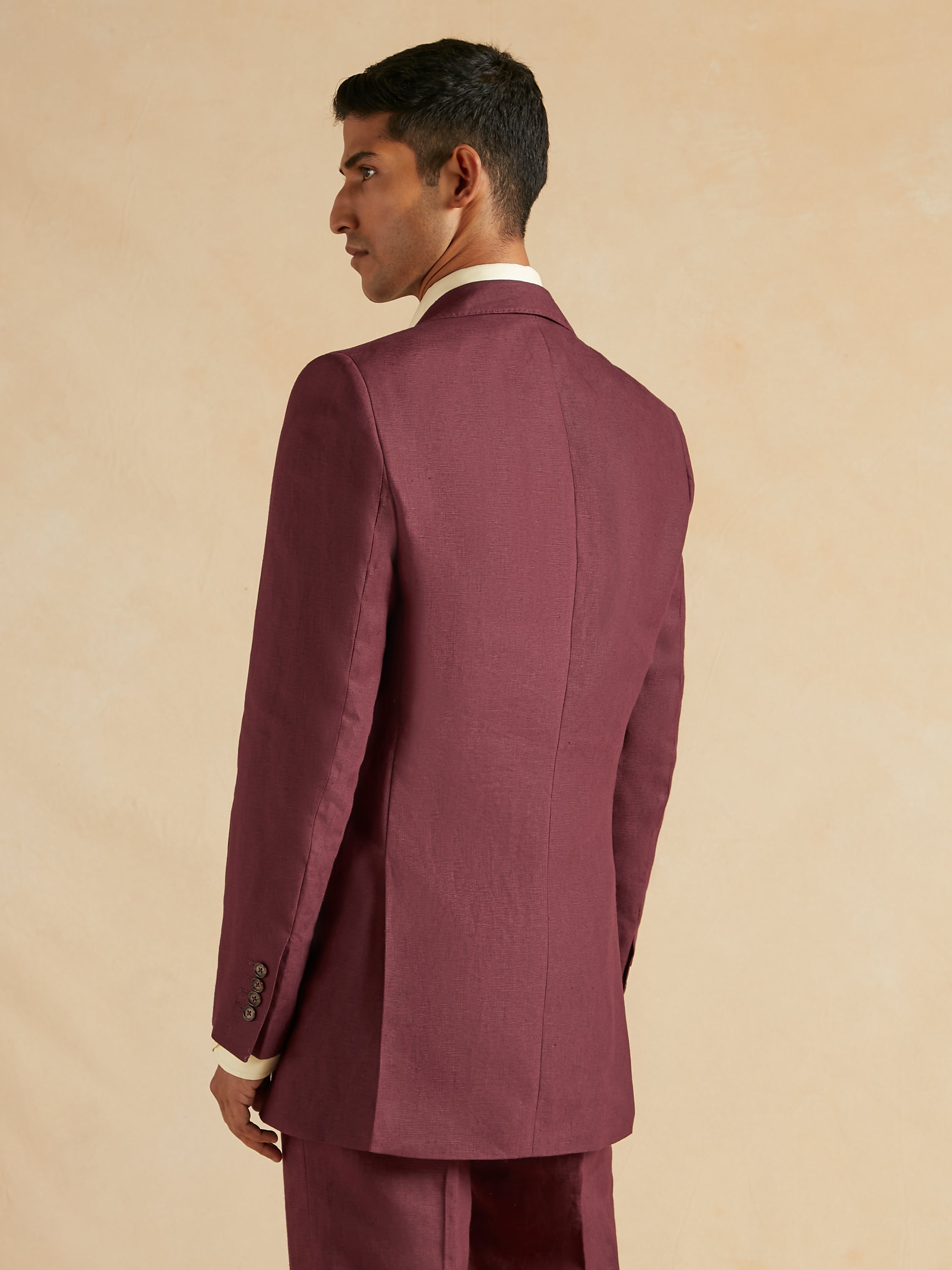 Eaton Jacket Irish Linen - Burgundy