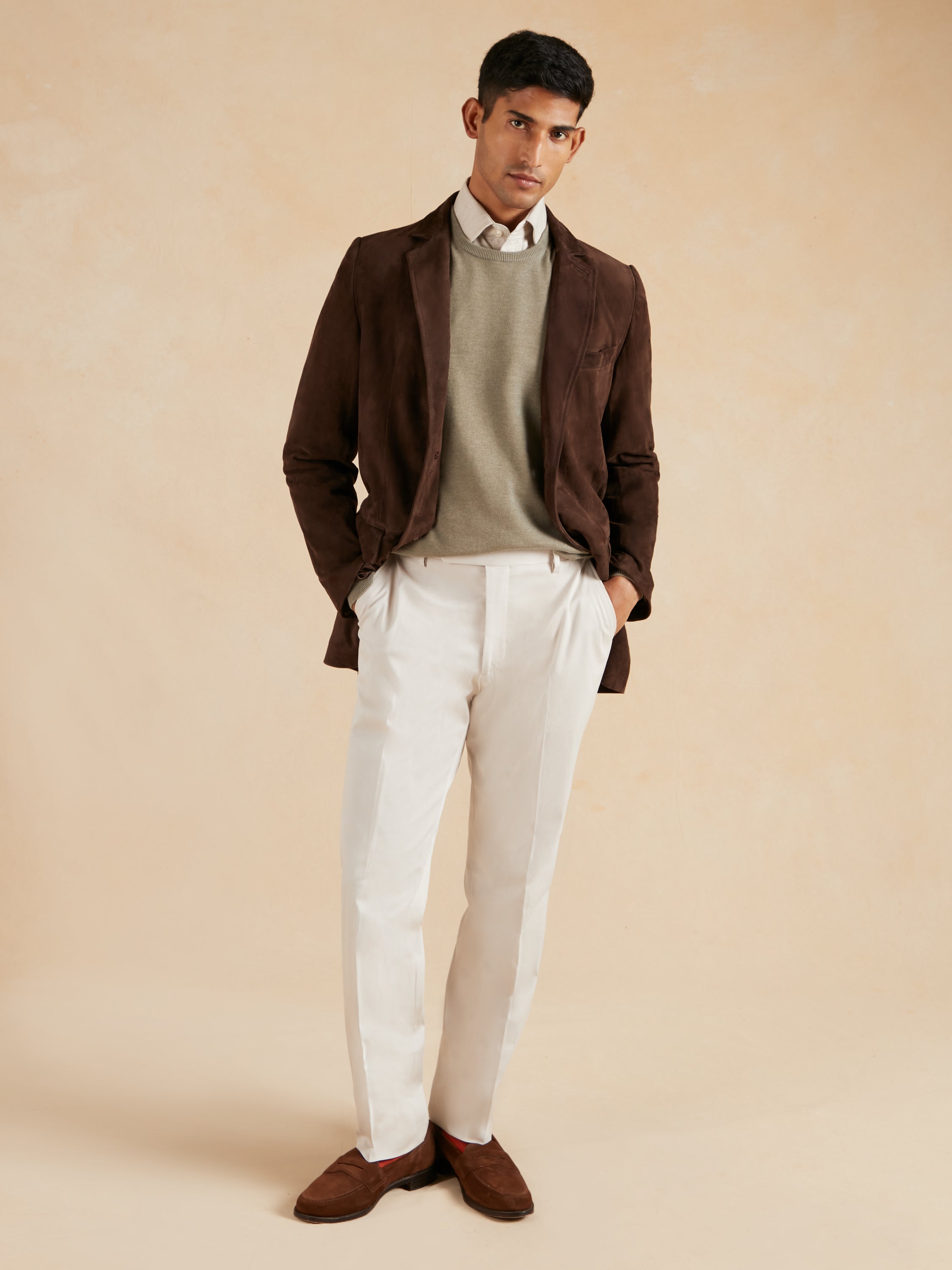 Eaton Jacket Suede Leather - Brown