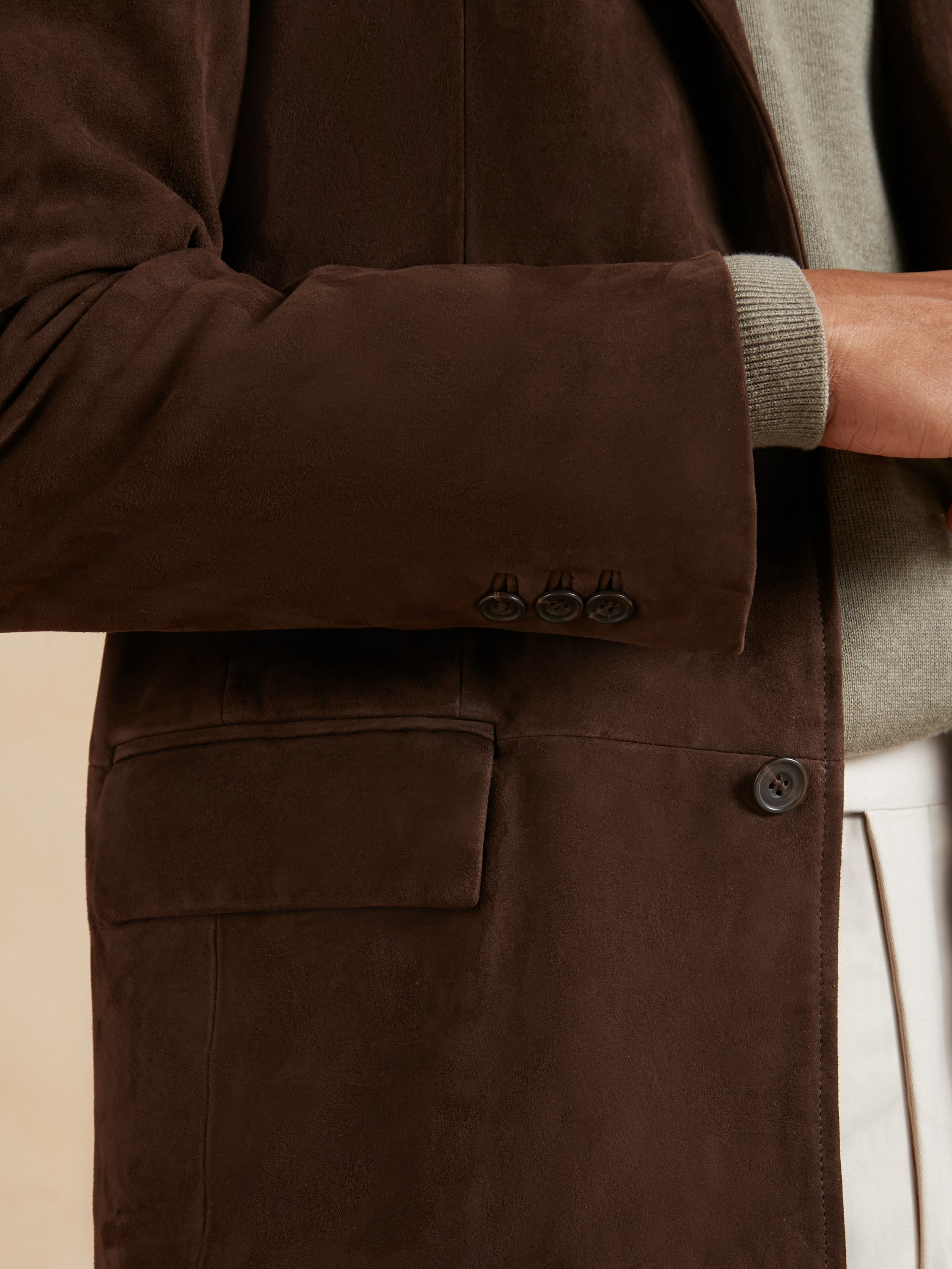 Eaton Jacket Suede Leather - Brown
