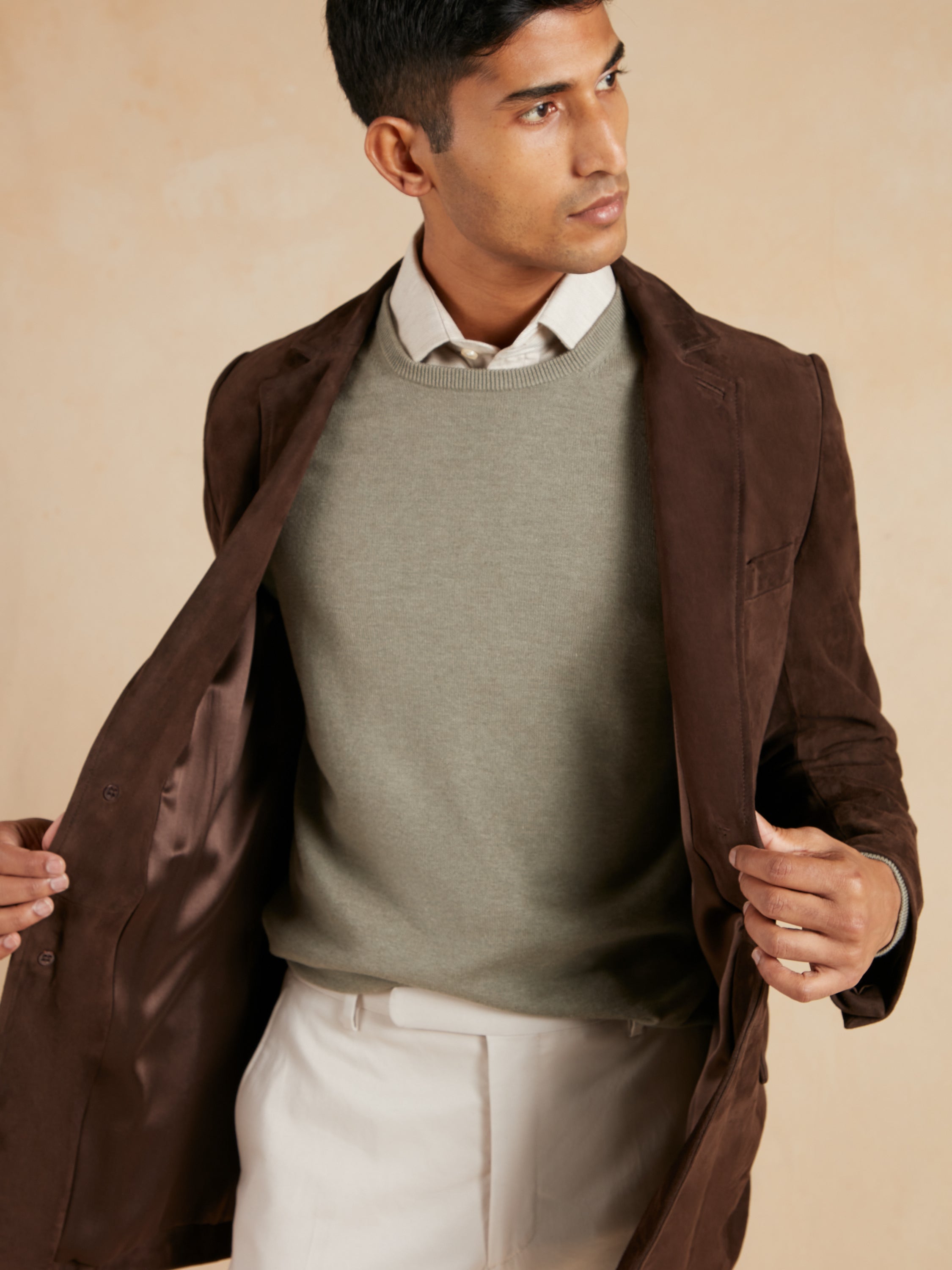 Eaton Jacket Suede Leather - Brown