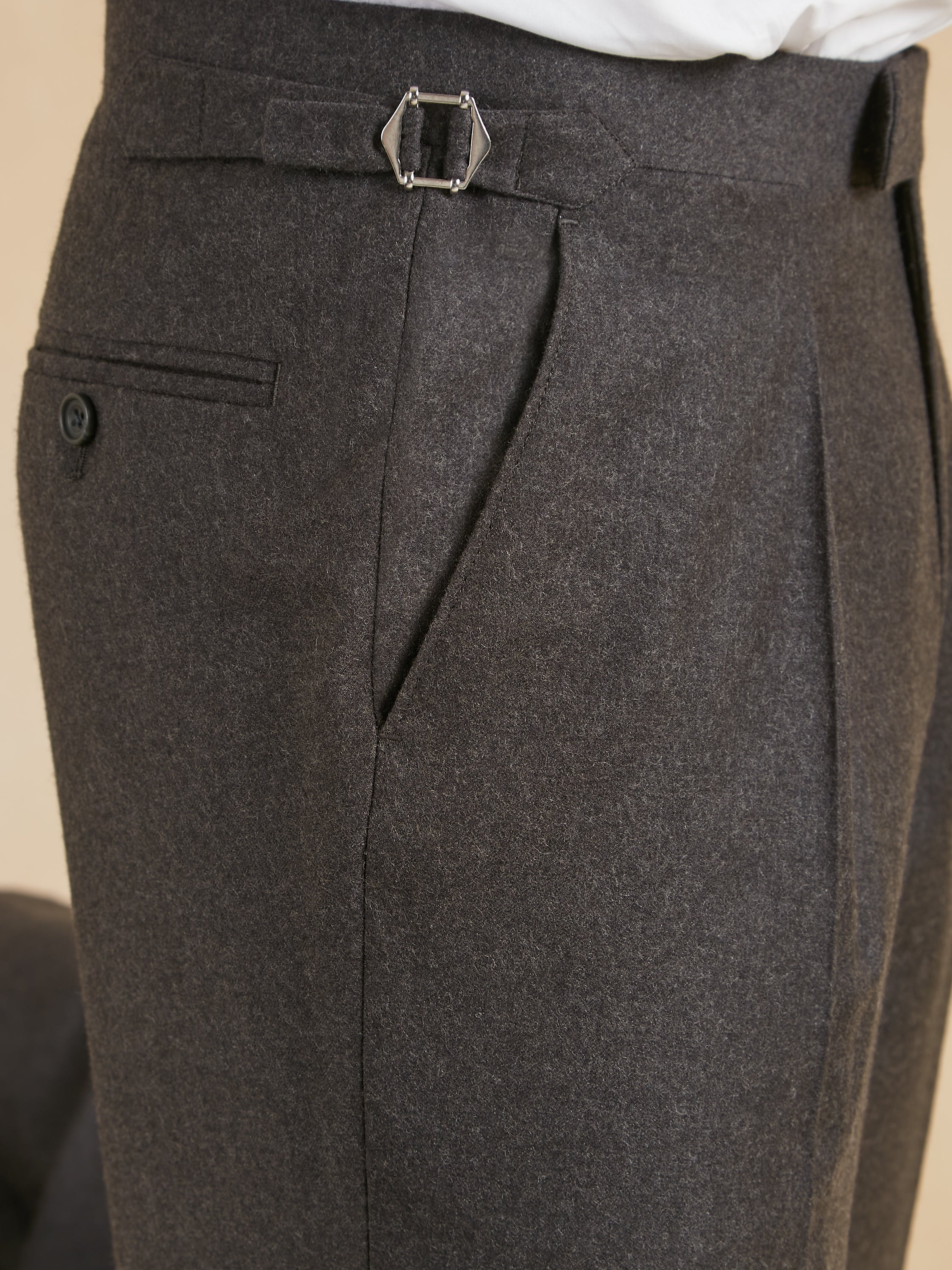 Pleated Trousers - Grey Flannel