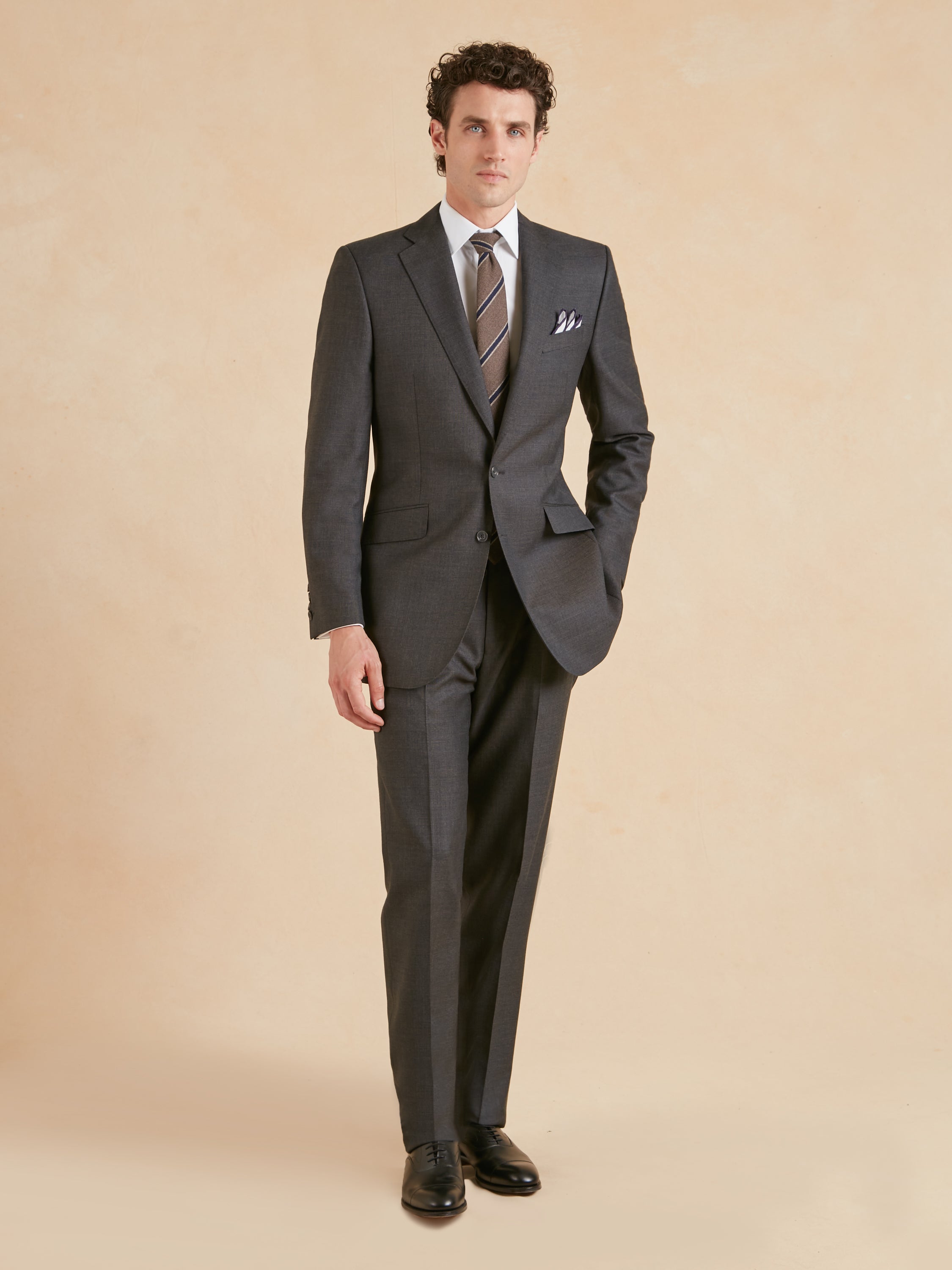 Eaton Classic Fit Suit - Grey Plain Weave Wool