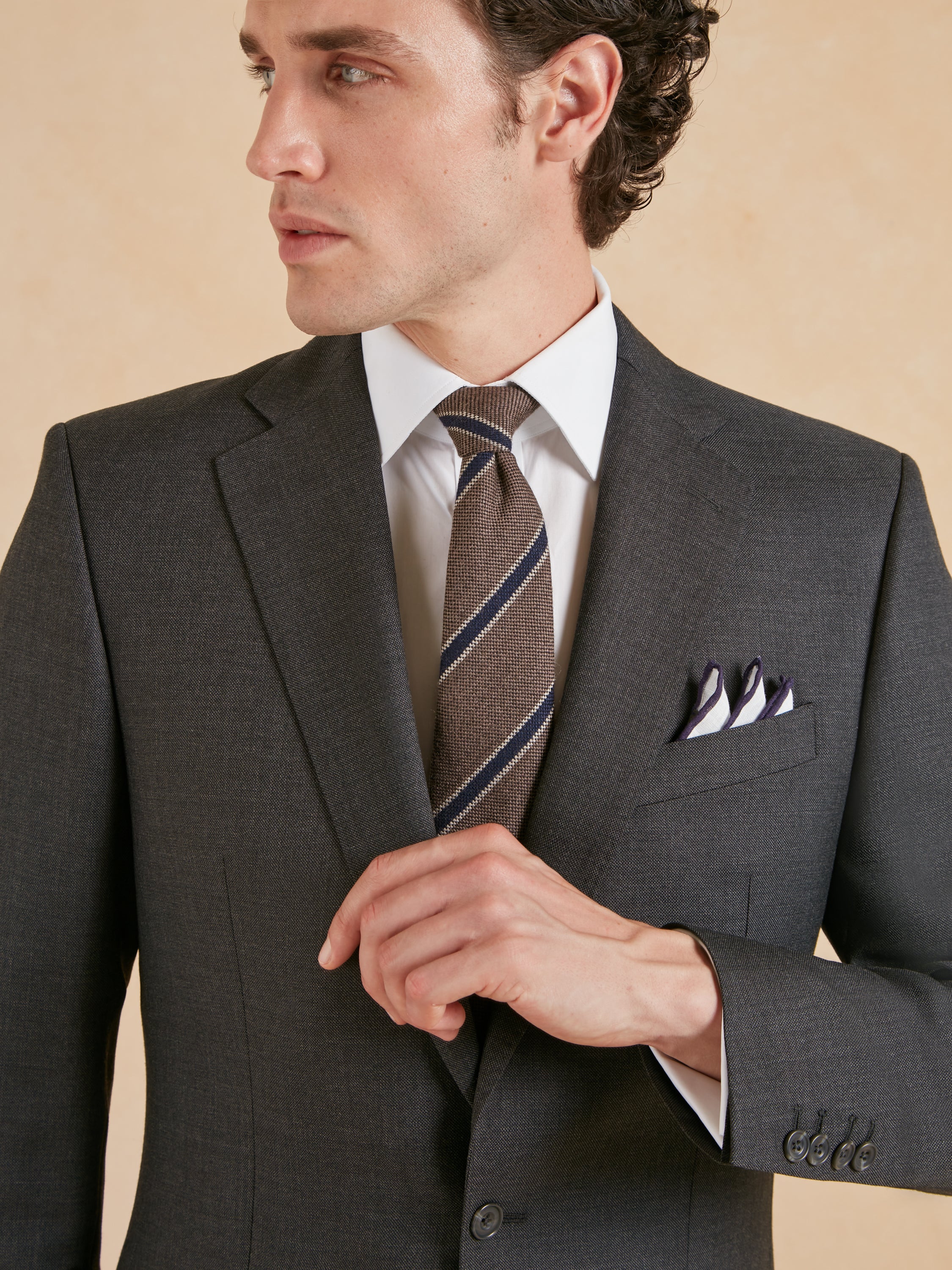 Eaton Classic Fit Suit - Grey Plain Weave Wool