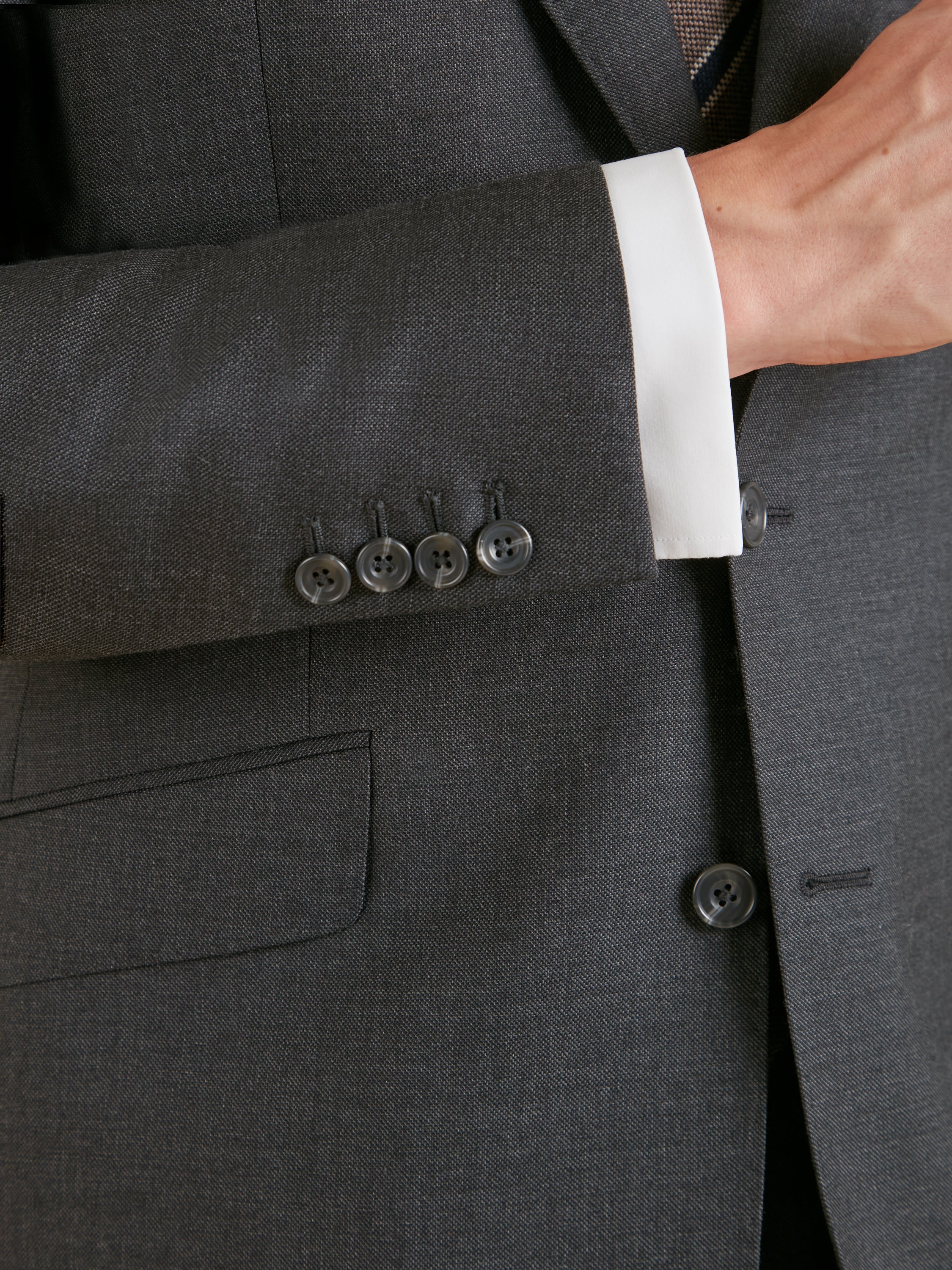 Eaton Classic Fit Suit - Grey Plain Weave Wool