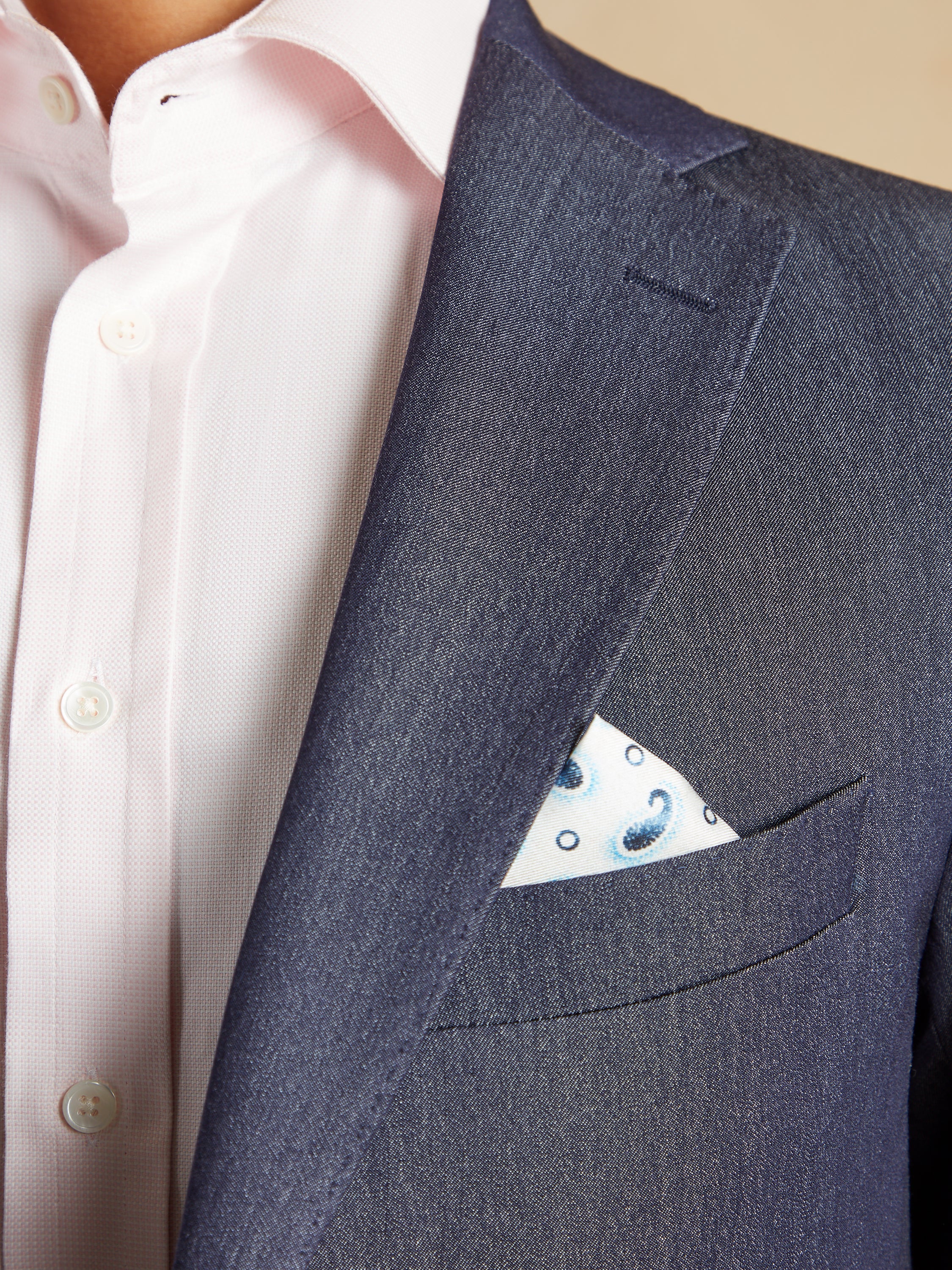 Eaton Suit Wool and Silk - Denim Blue