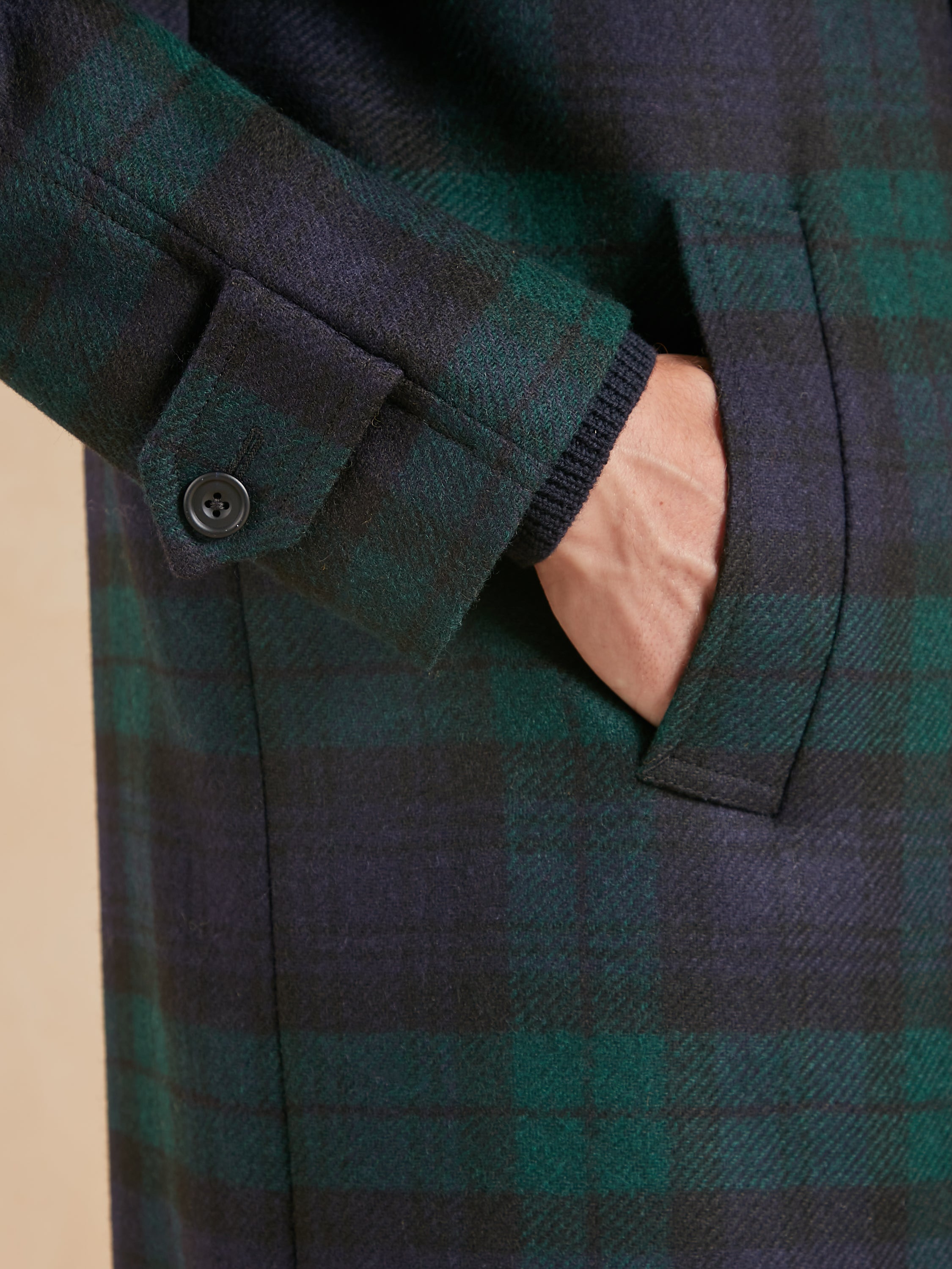 Raglan Sleeve Overcoat - Black Watch