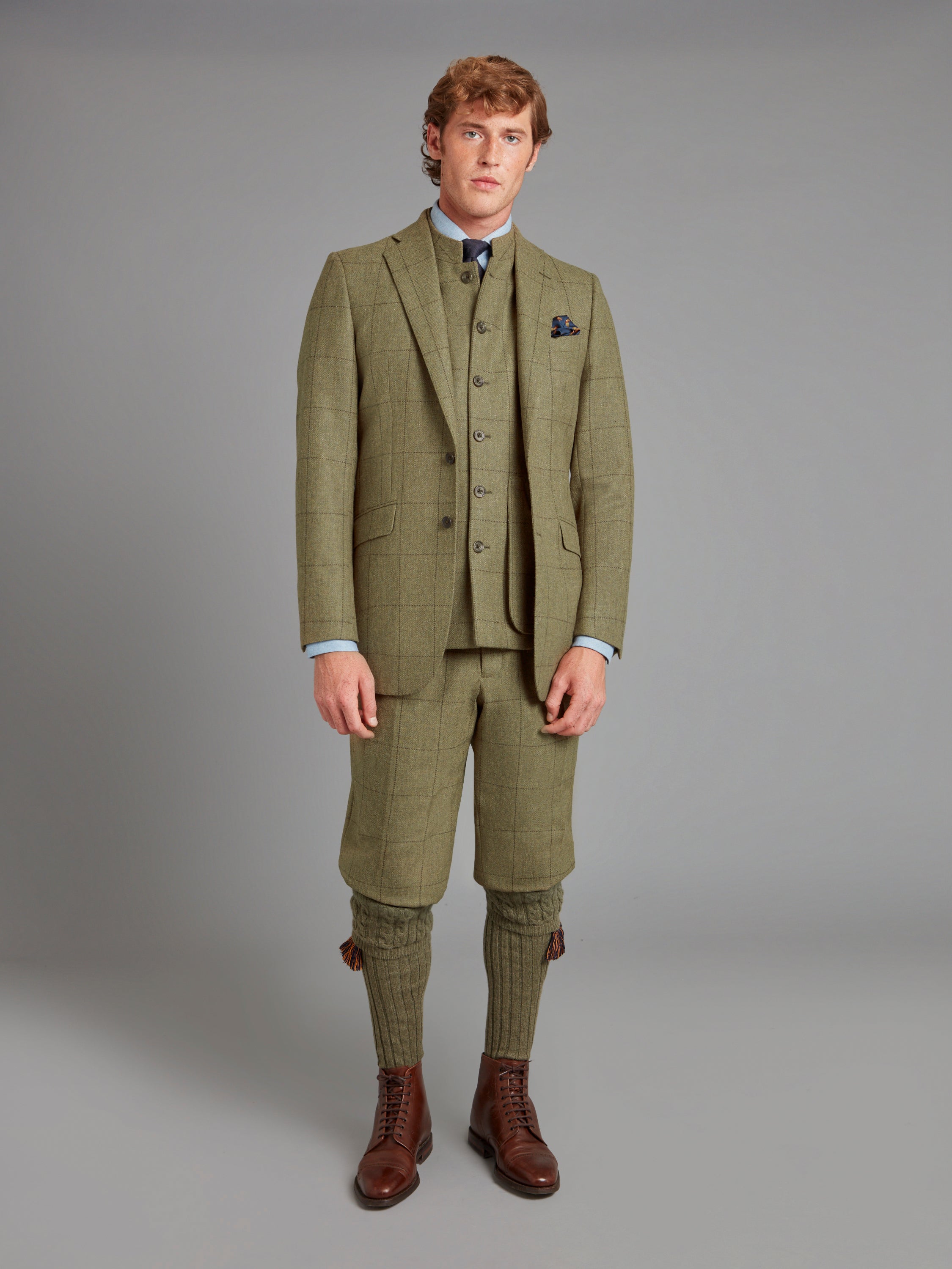 Eaton Jacket - Moss Windowpane Tweed | Men's Tweed Jackets