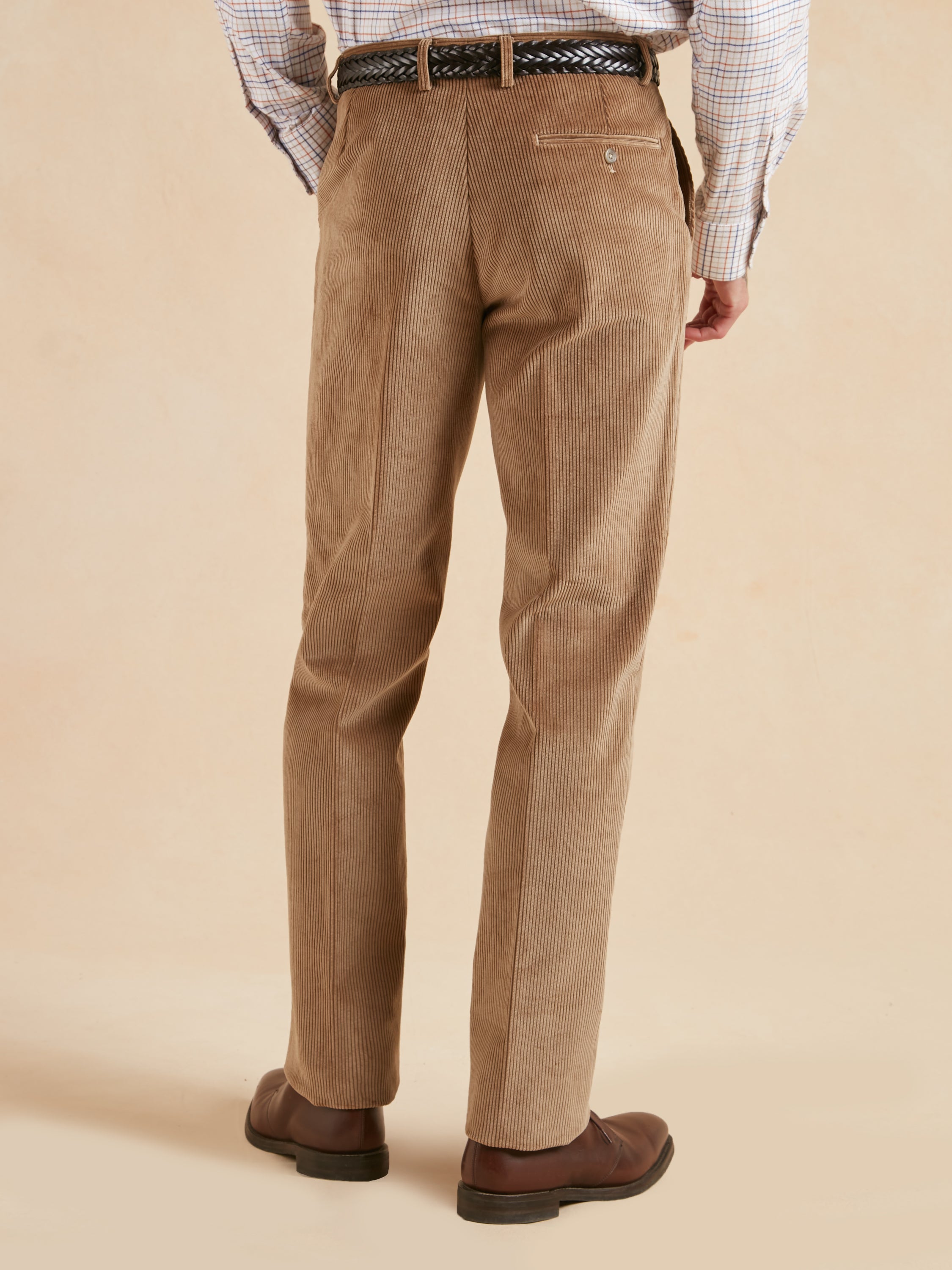Heavyweight Corduroy Trousers Beige Men's Casual Trousers