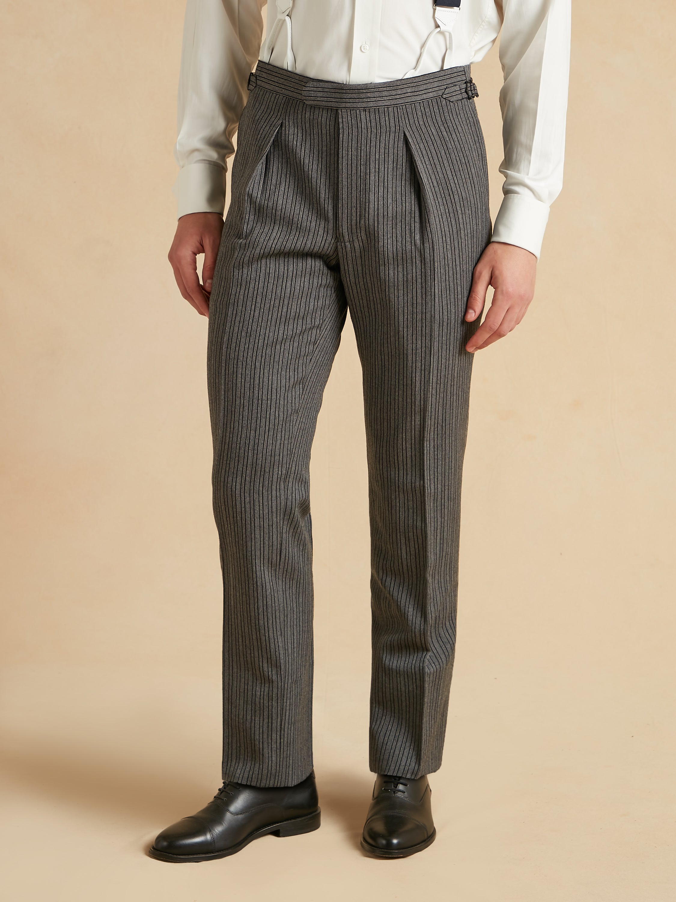 High-Rise Fishtail Morning Trousers - Vintage Stripe | Men's