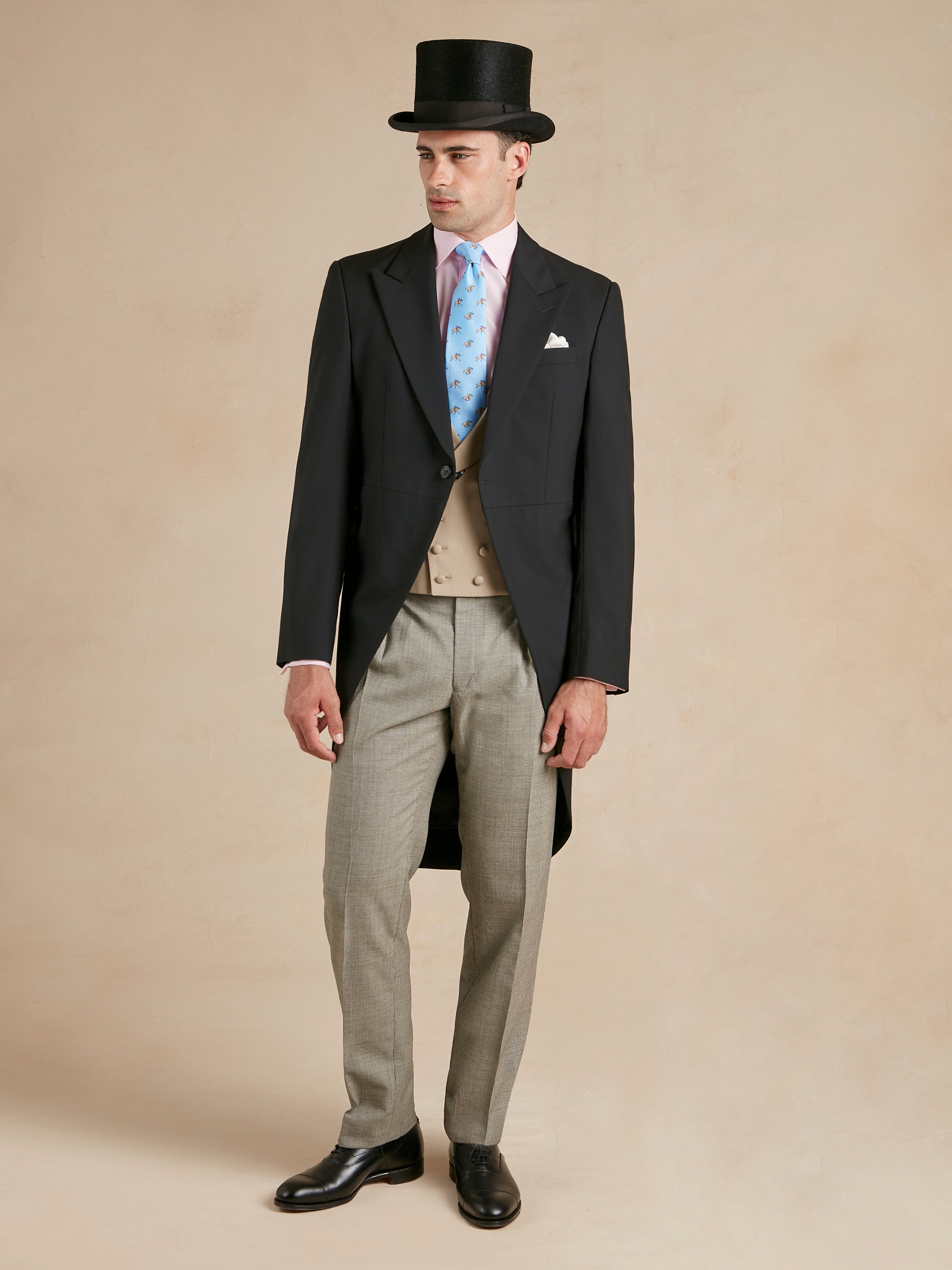 Morning Suit Hire for Royal Ascot - Morning Coat, Trousers, Double Breasted Waistcoat & Top Hat