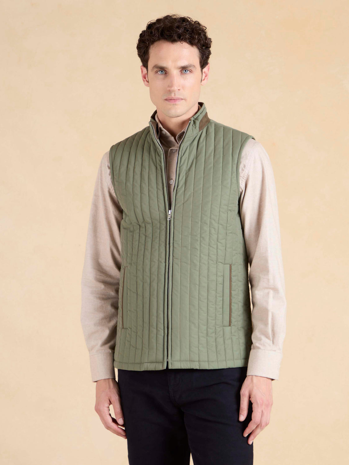 Light Padded Gilet – Green Cotton Mix