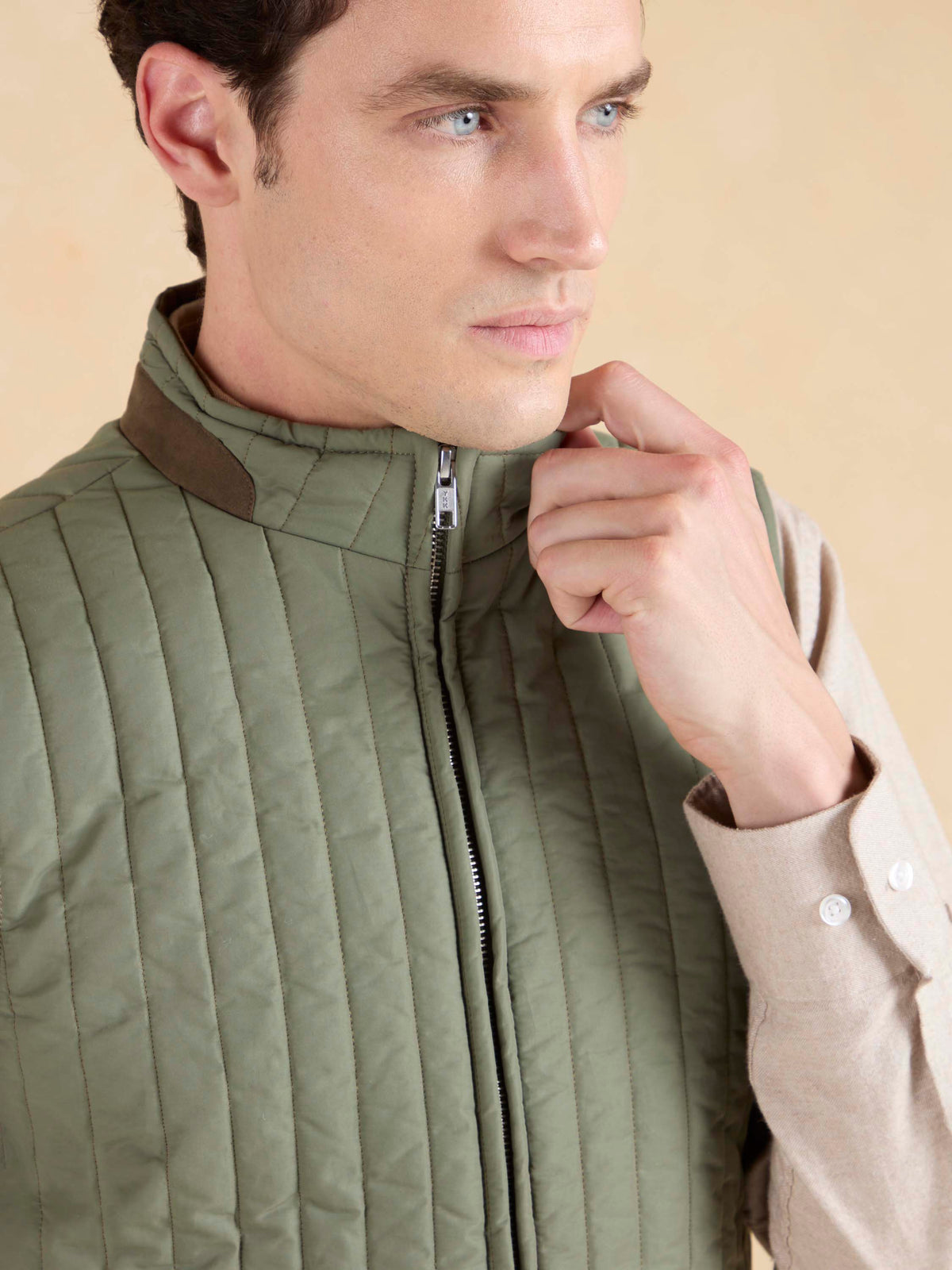 Light Padded Gilet – Green Cotton Mix