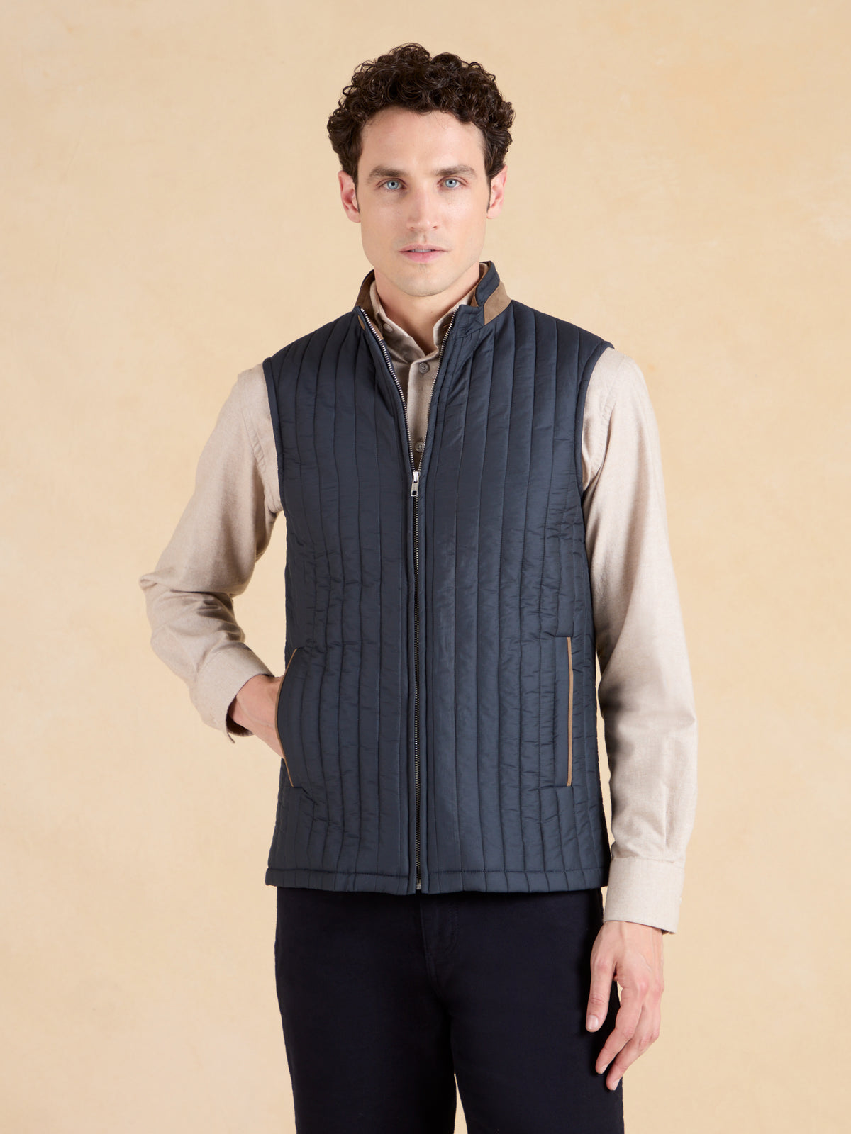Light Padded Gilet – Navy Cotton Mix