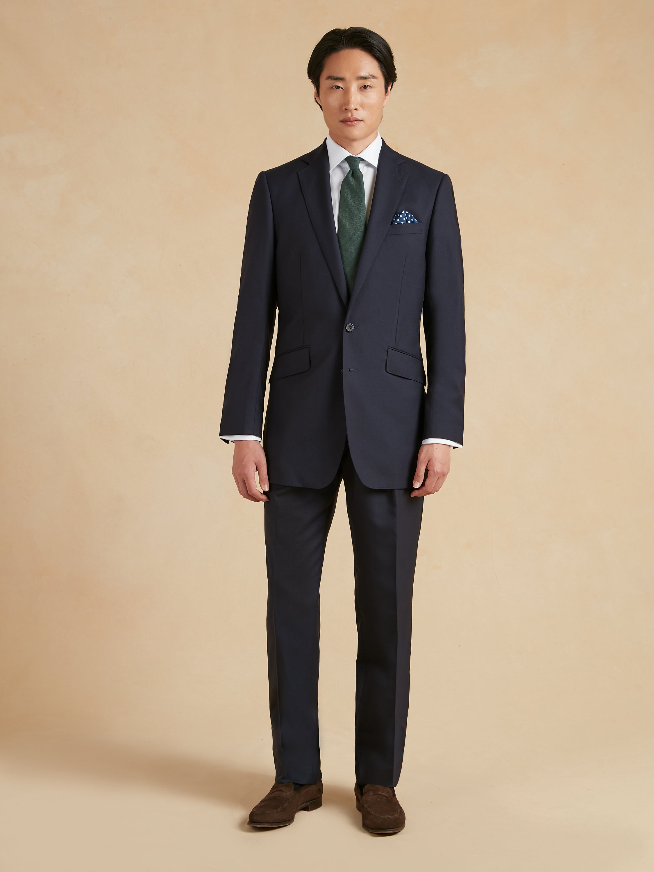 Eaton Classic Fit Suit - Navy Plain Weave Lightweight Wool