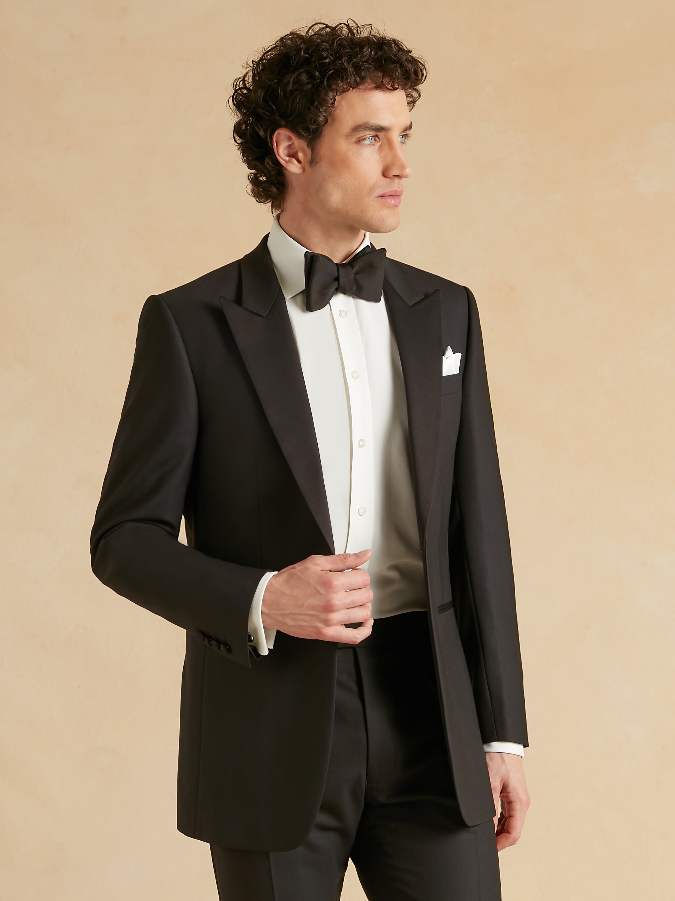 Lightweight Fresco Wool Dinner Jacket - Black