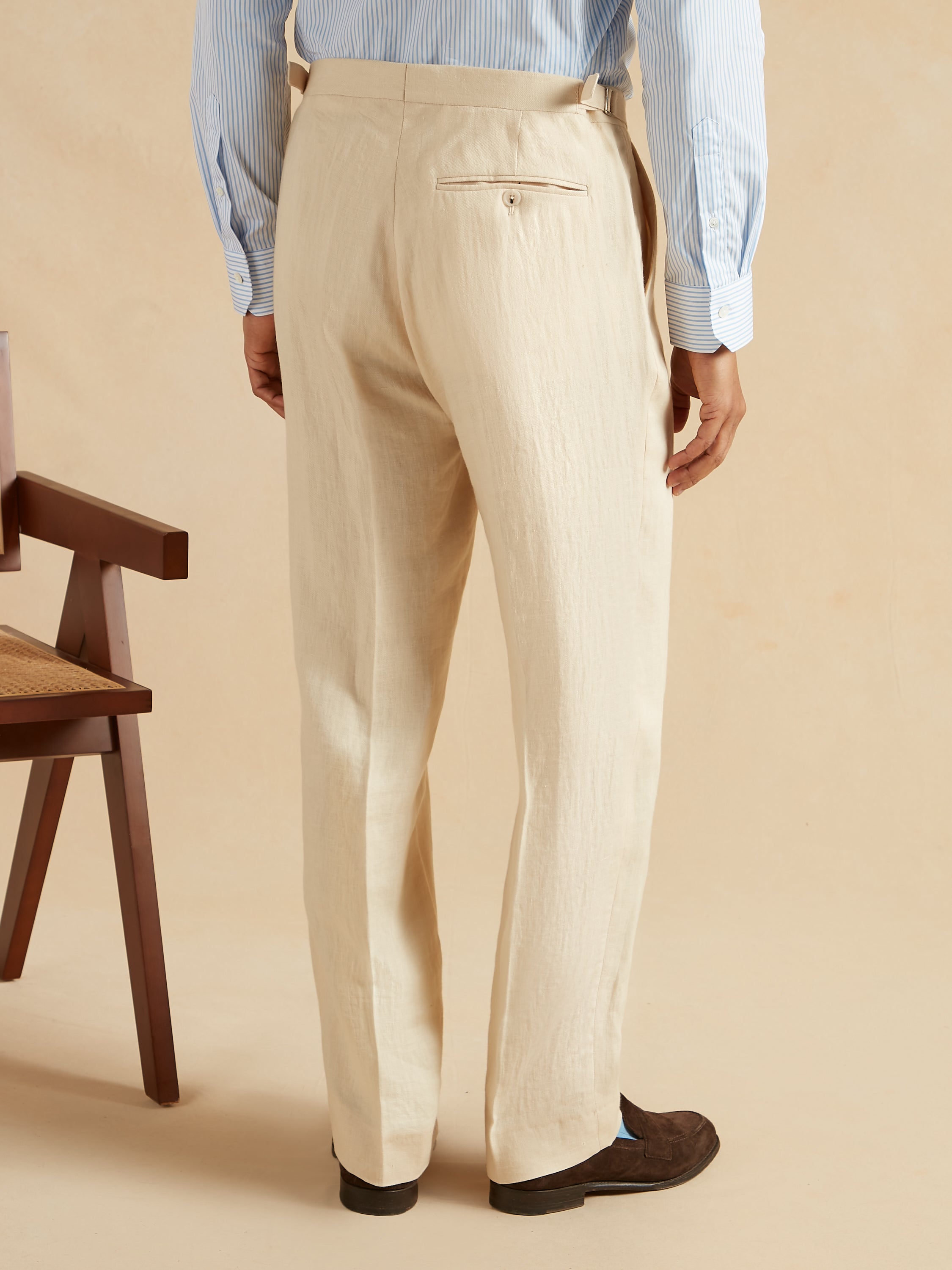 Lightweight Washed Irish Linen Suit - Sand