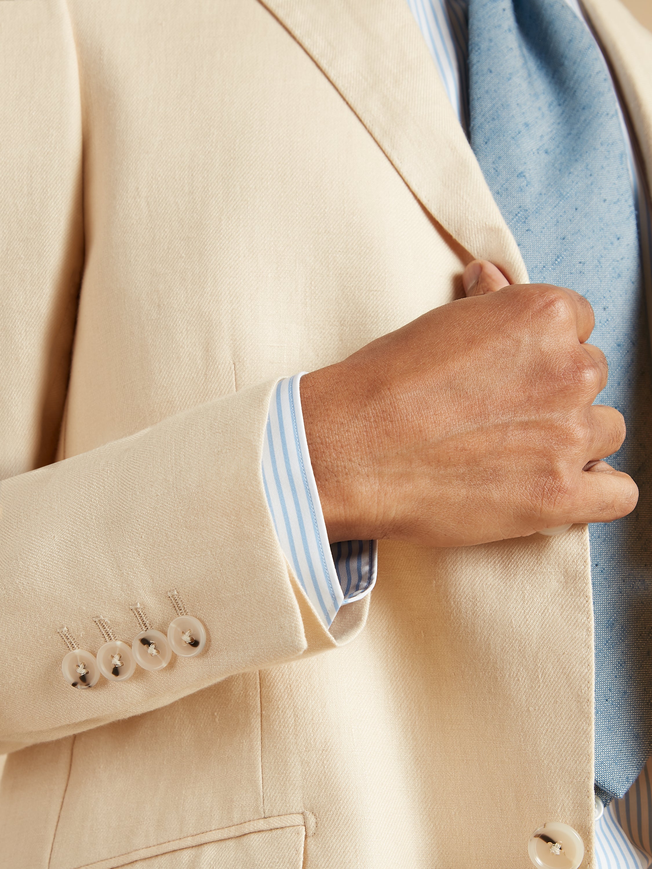 Lightweight Washed Irish Linen Suit - Sand