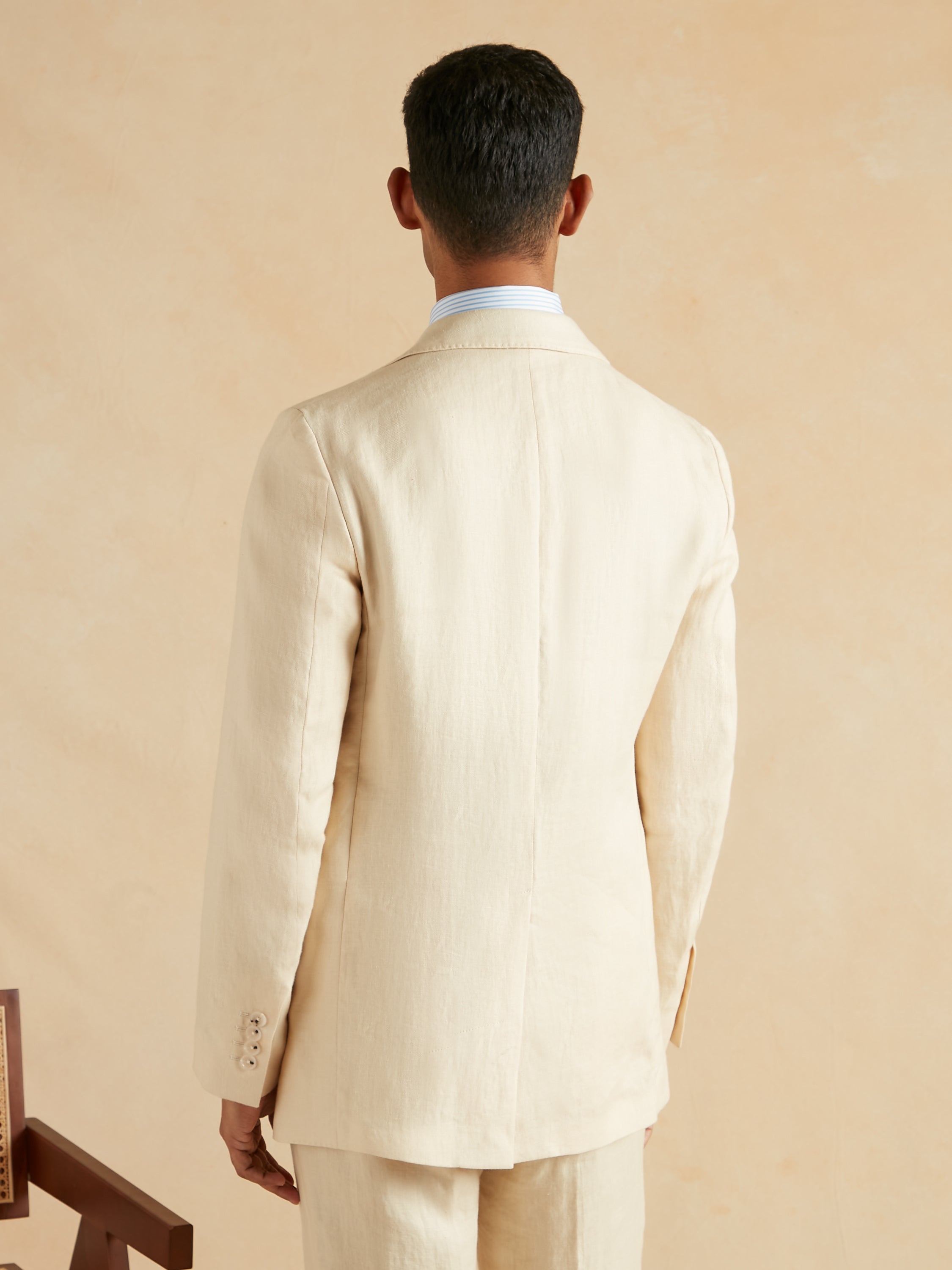 Lightweight Washed Irish Linen Suit - Sand