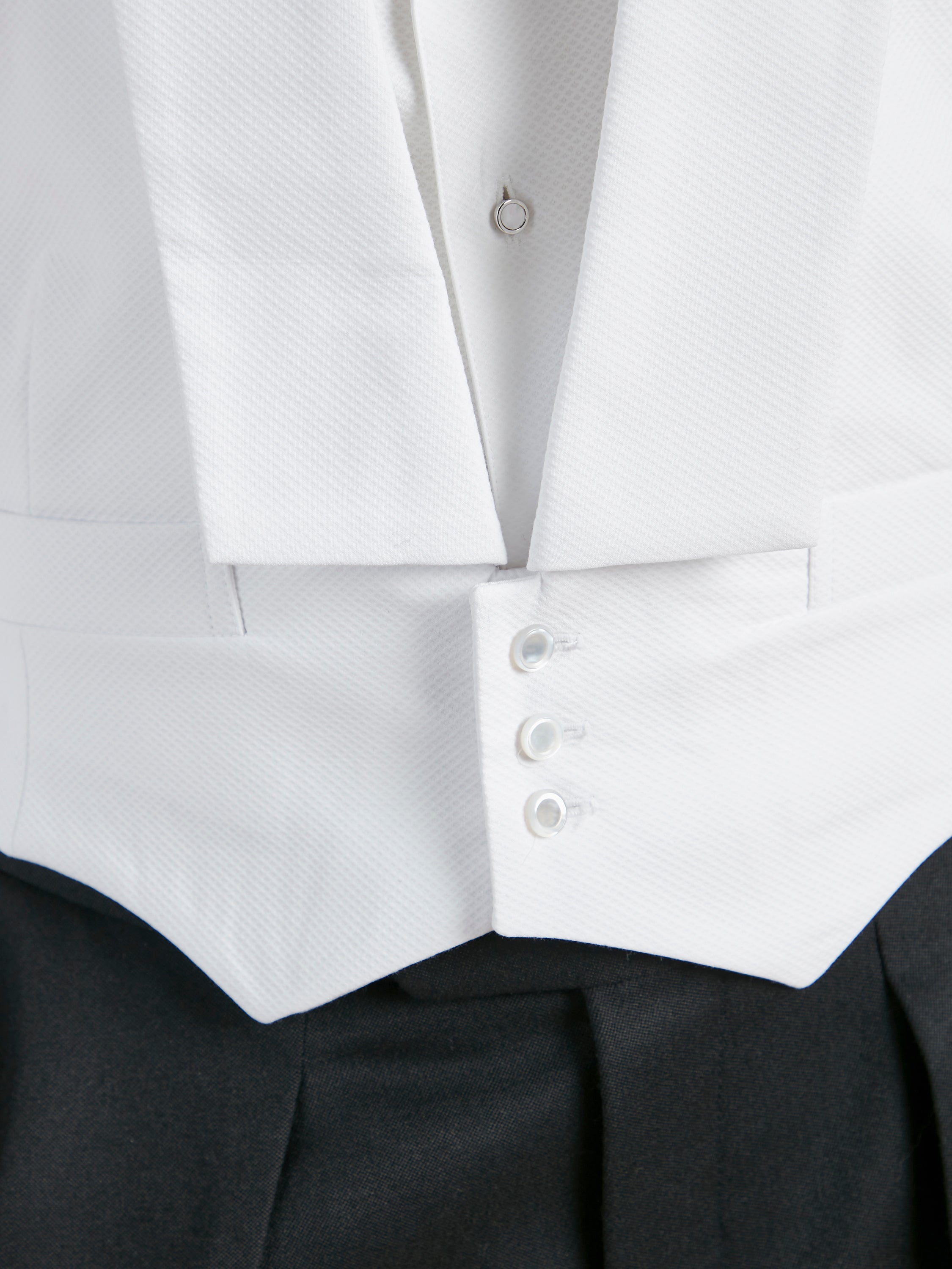 White Tie Waistcoat Hire - White Marcella Cotton